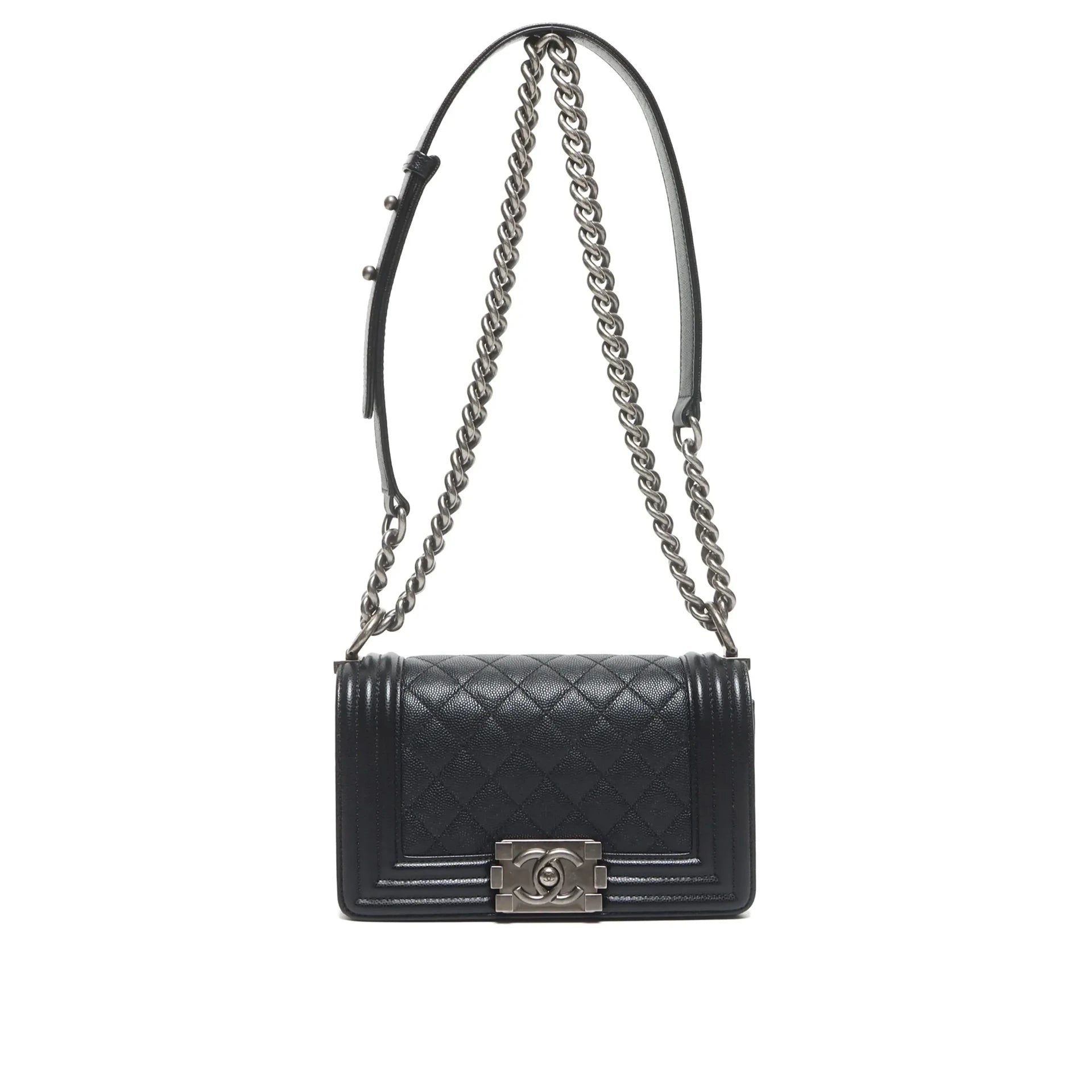 Chanel Small Boy Black Caviar Leather