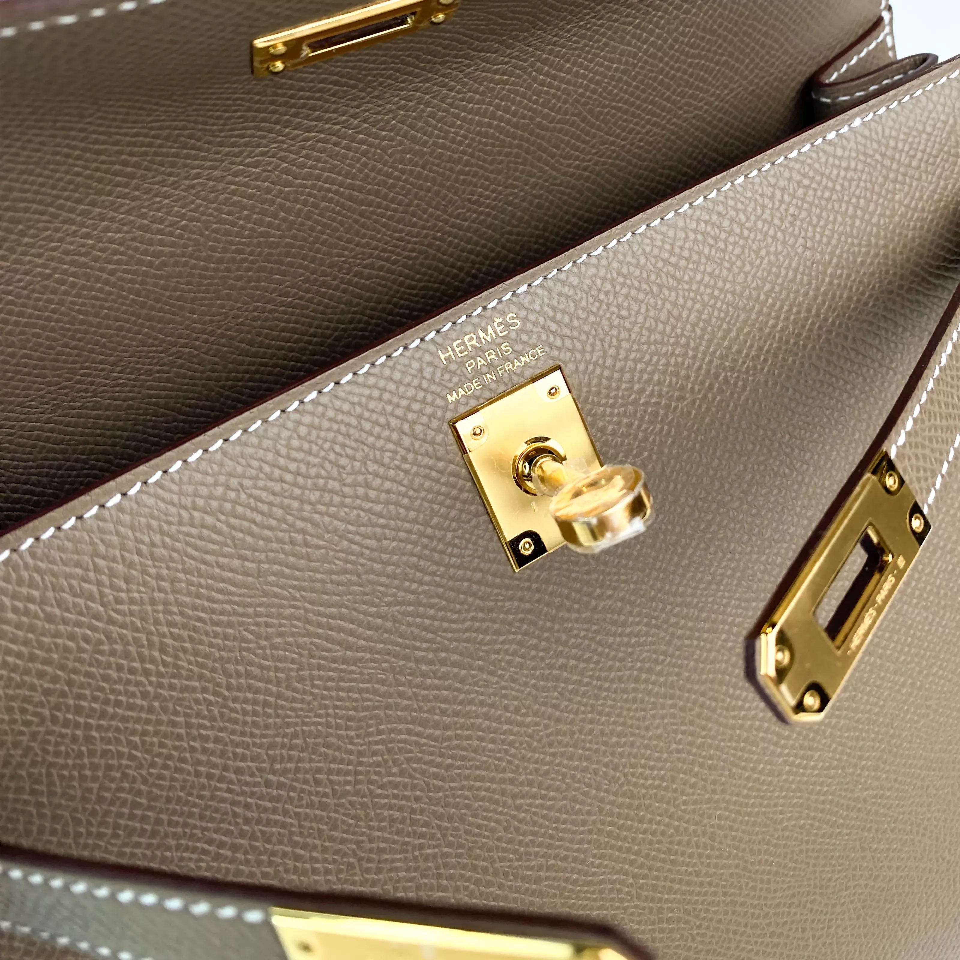 Hermes Kelly 25 in Etoupe Epsom Leather GHW 7