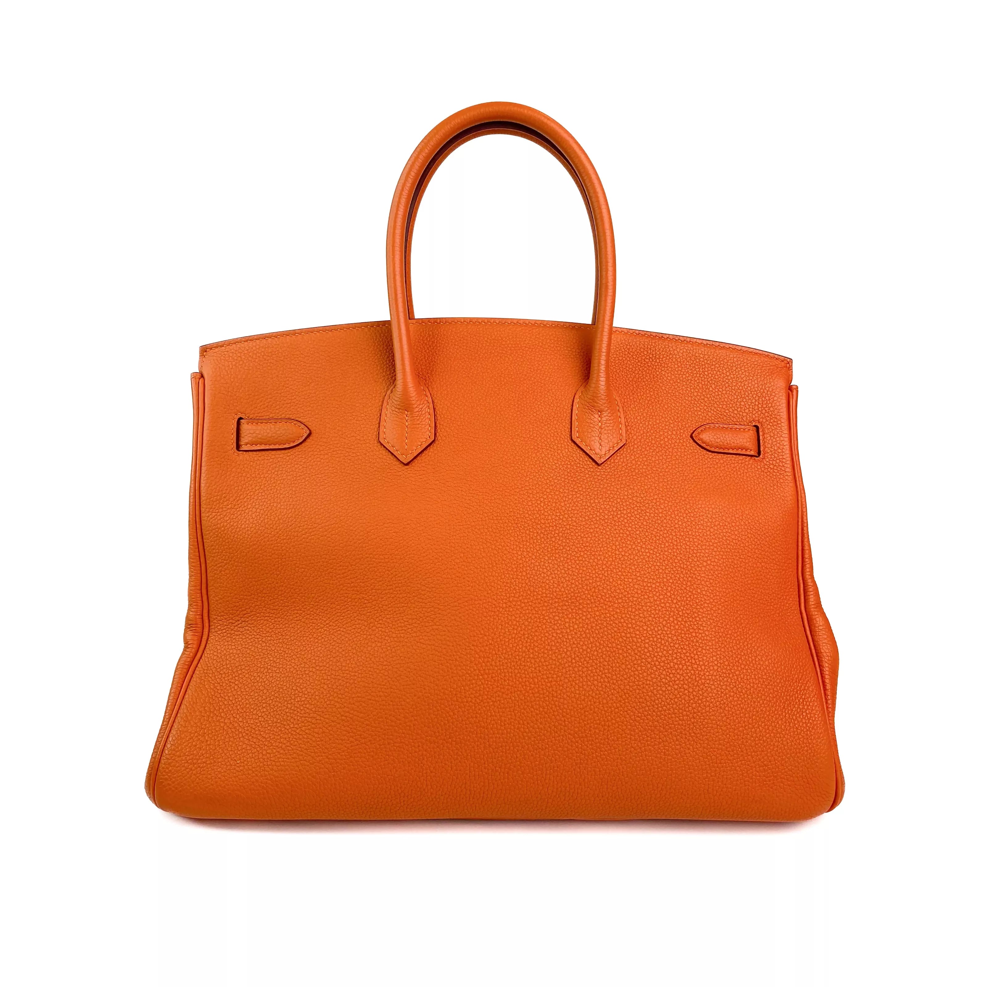 Hermes Birkin 35 in Orange Togo Leather Back