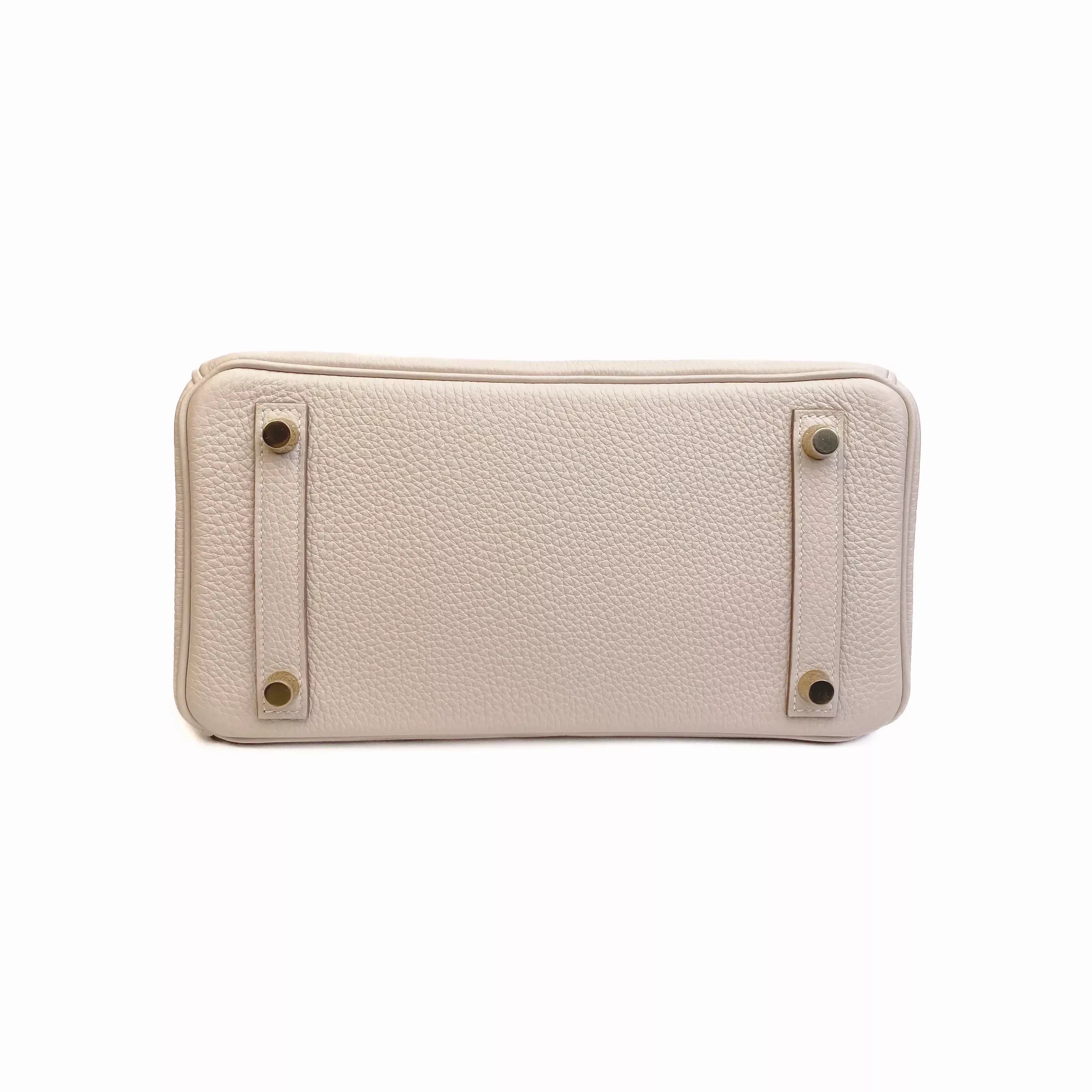 Hermès Birkin 25 Togo Leather Beige Gold Hardware Bottom