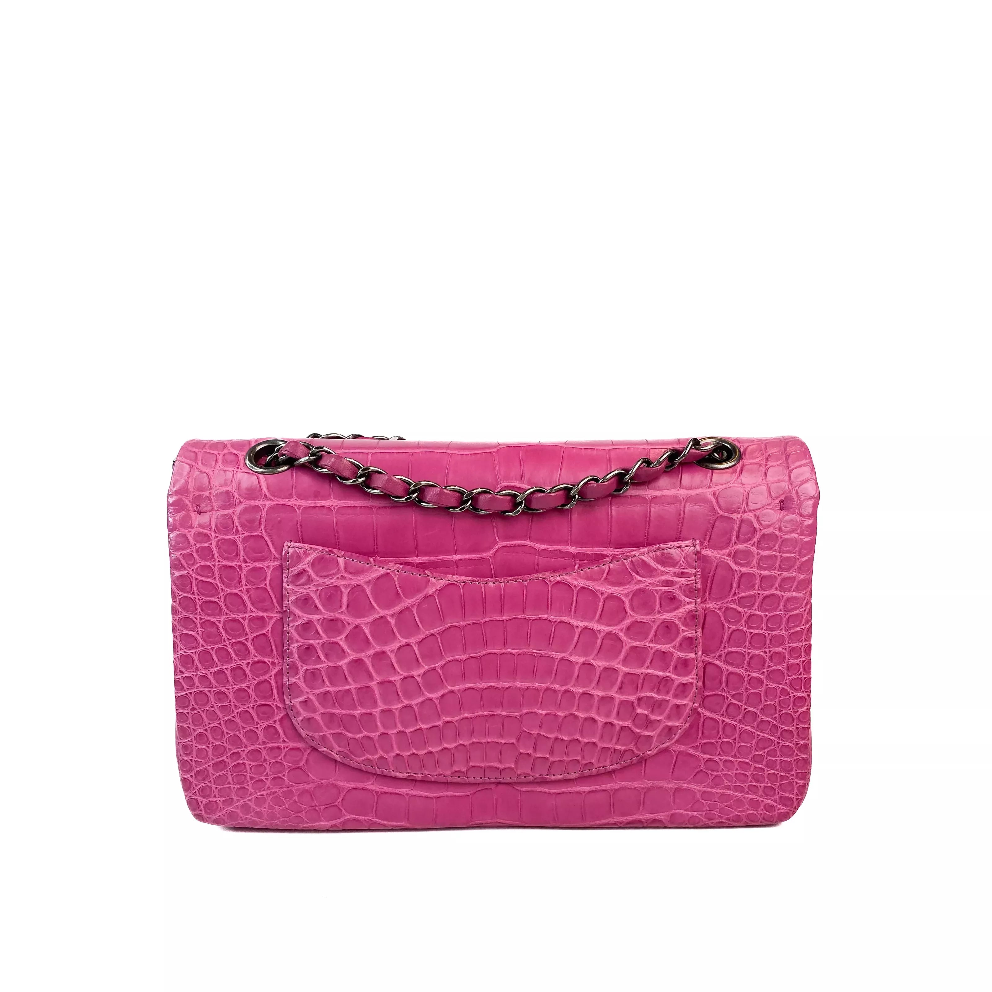 Chanel Timless Medium Double Flap in Pink Alligator SHW 3