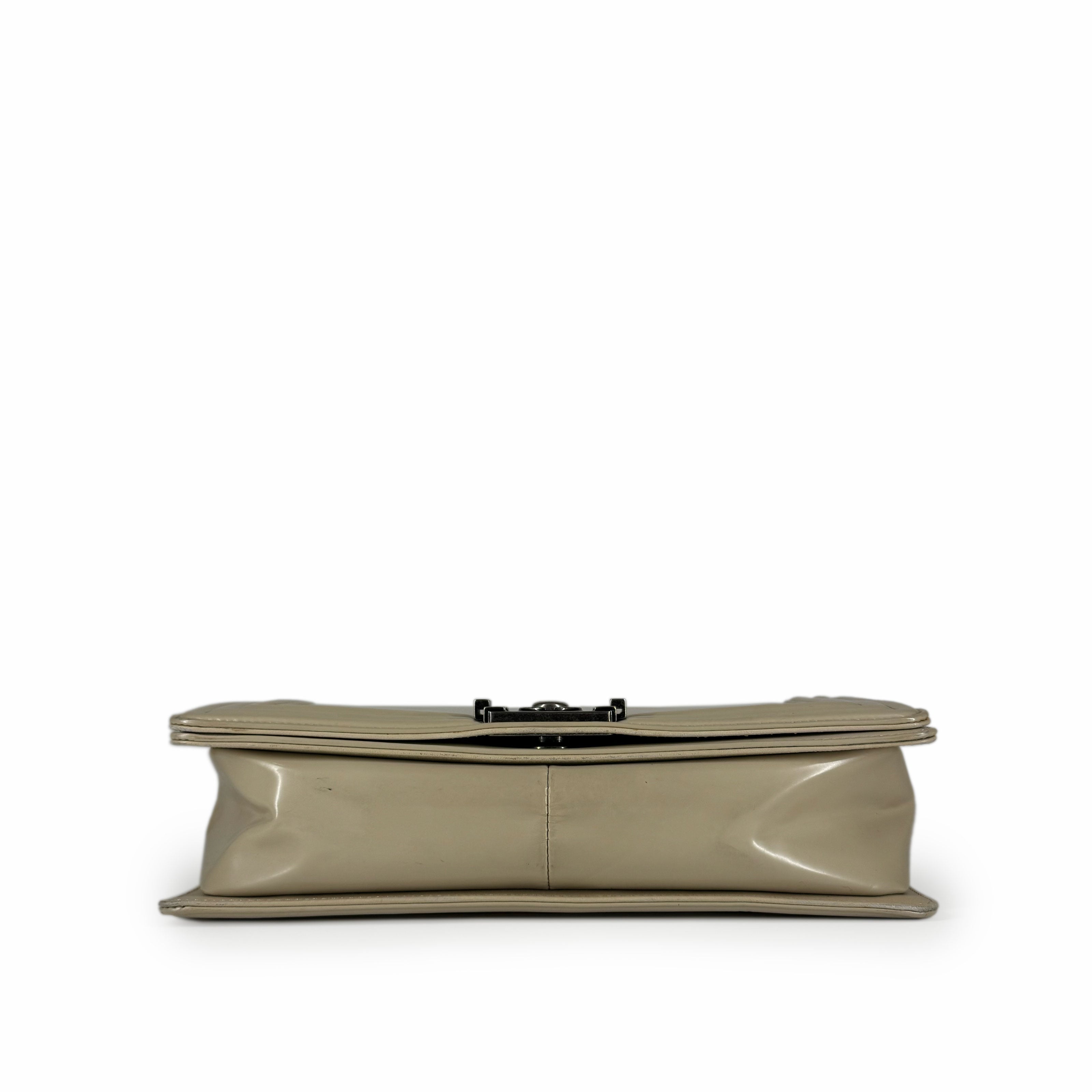 Chanel Boy New Medium Patent Beige RHW Bag