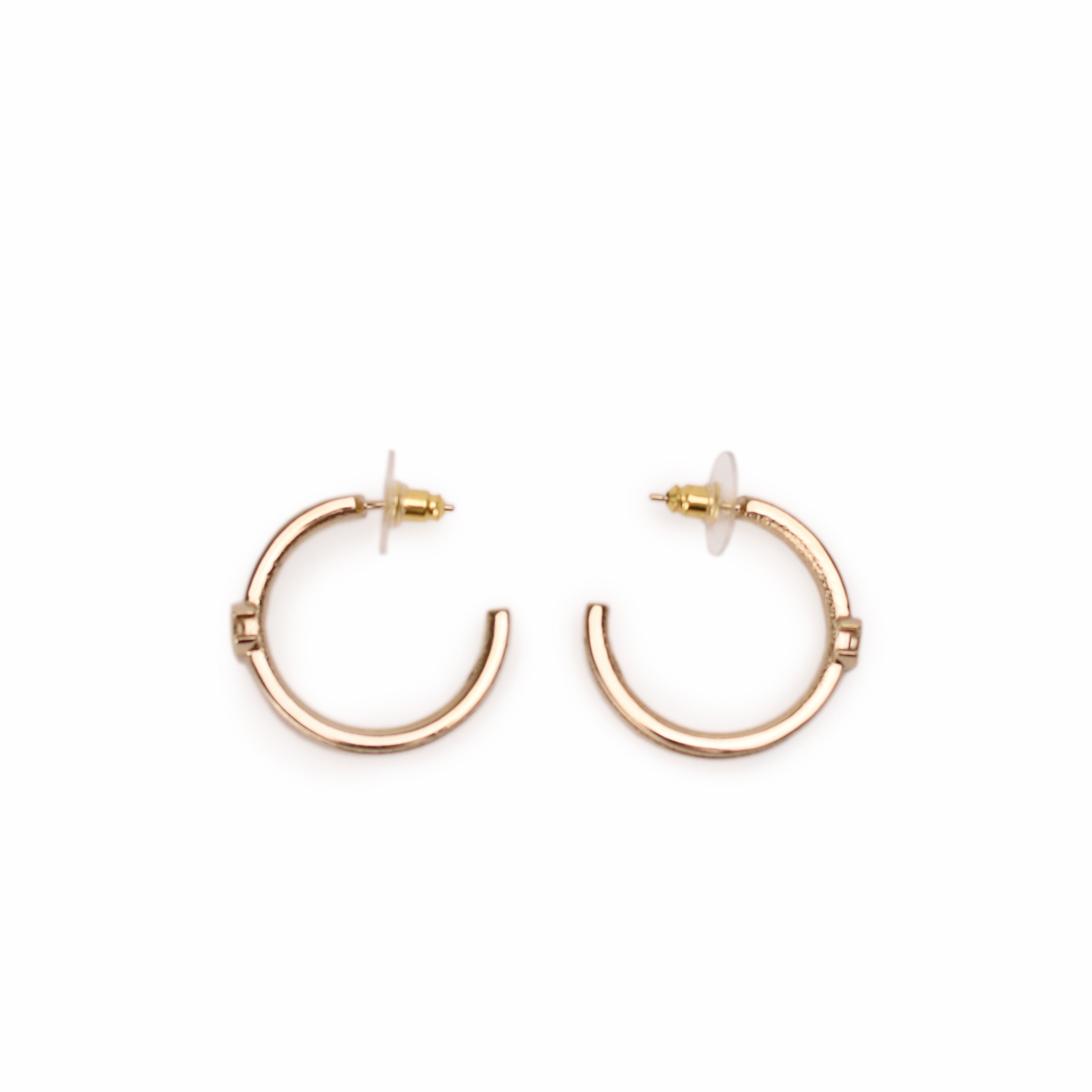 Chanel Hoop Champagne Earrings