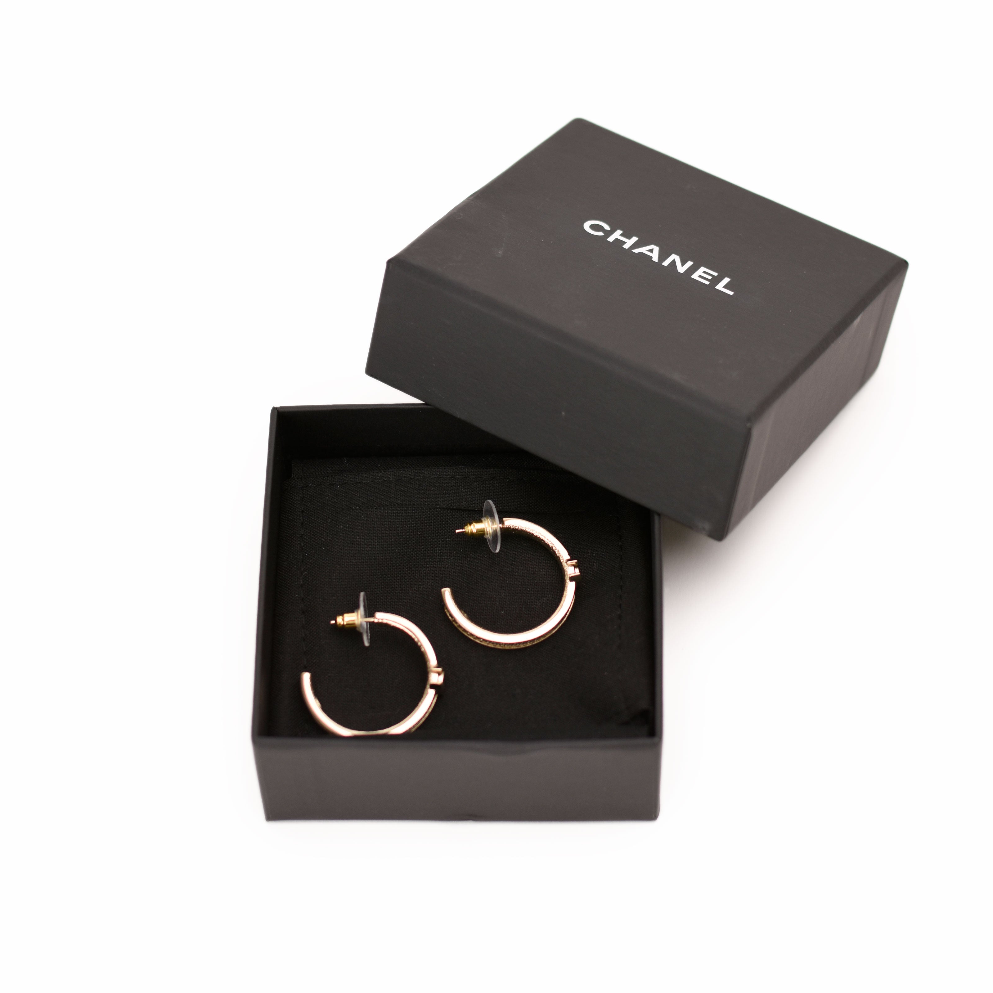 Chanel Hoop Champagne Earrings