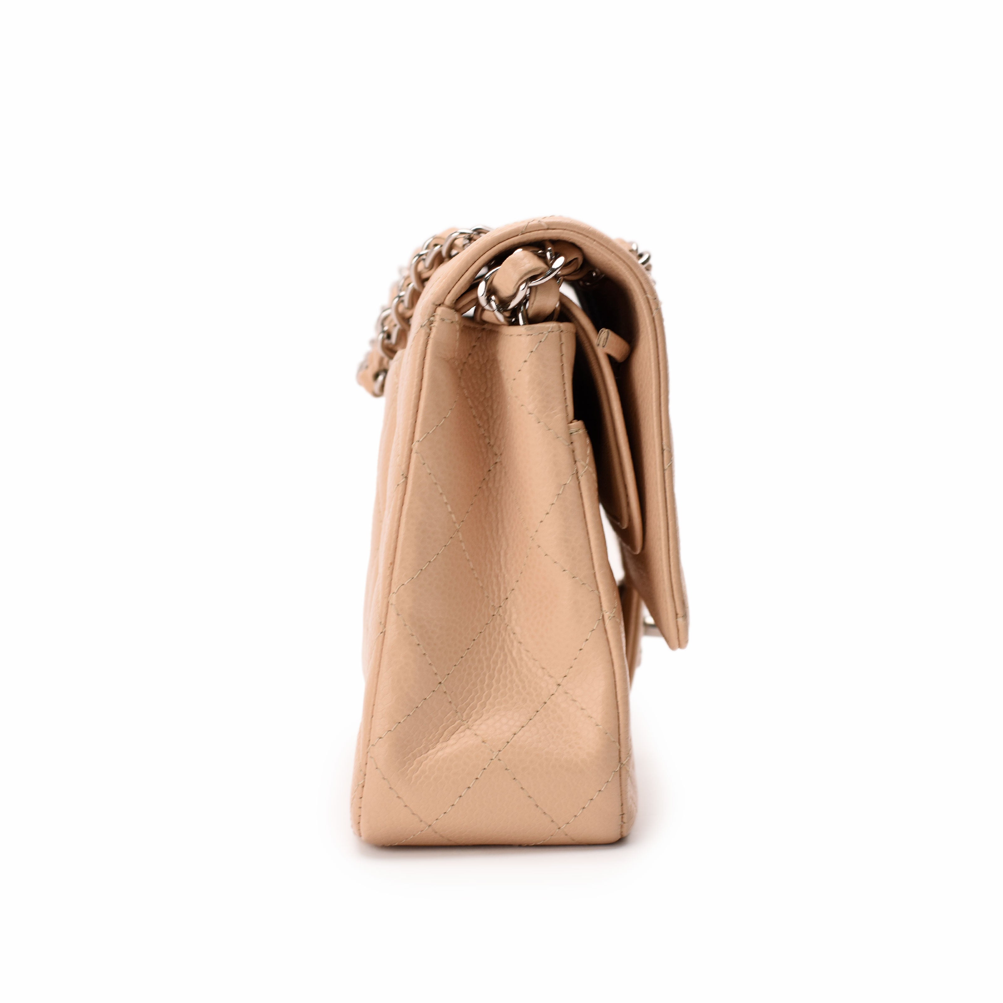 Chanel Timeless Medium Beige Caviar SHW