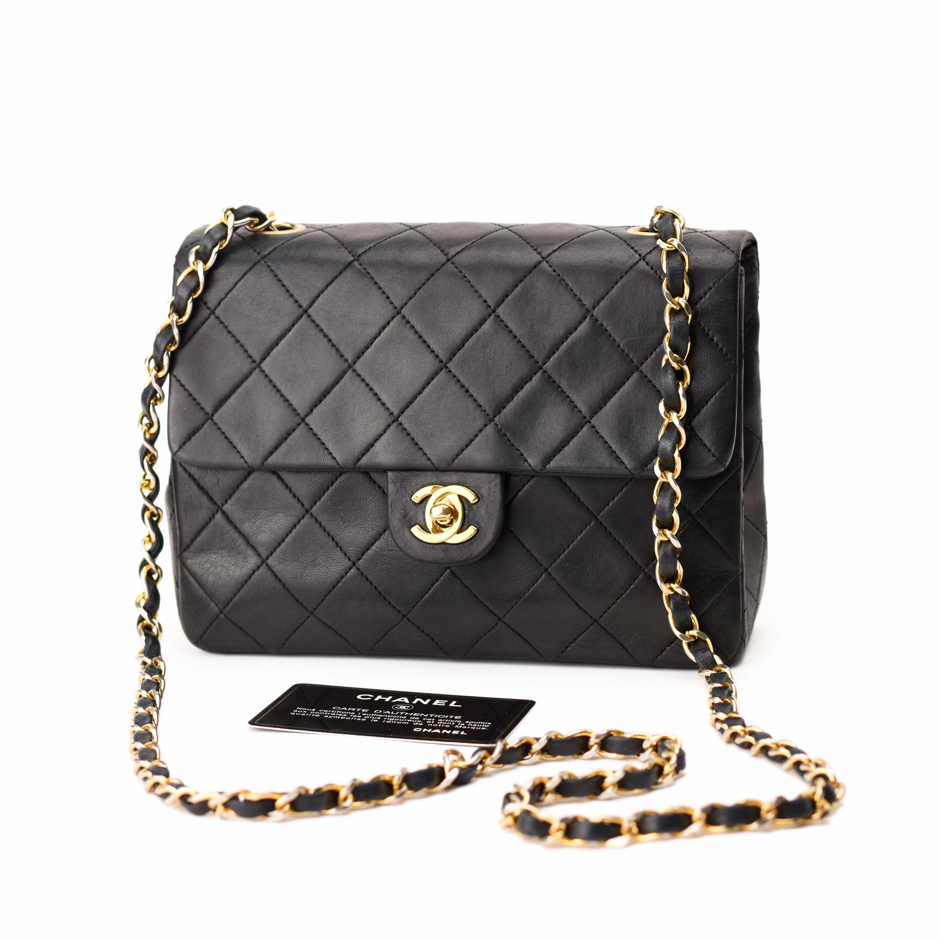 Chanel Vintage Flap Black Lambskin 24K GHW