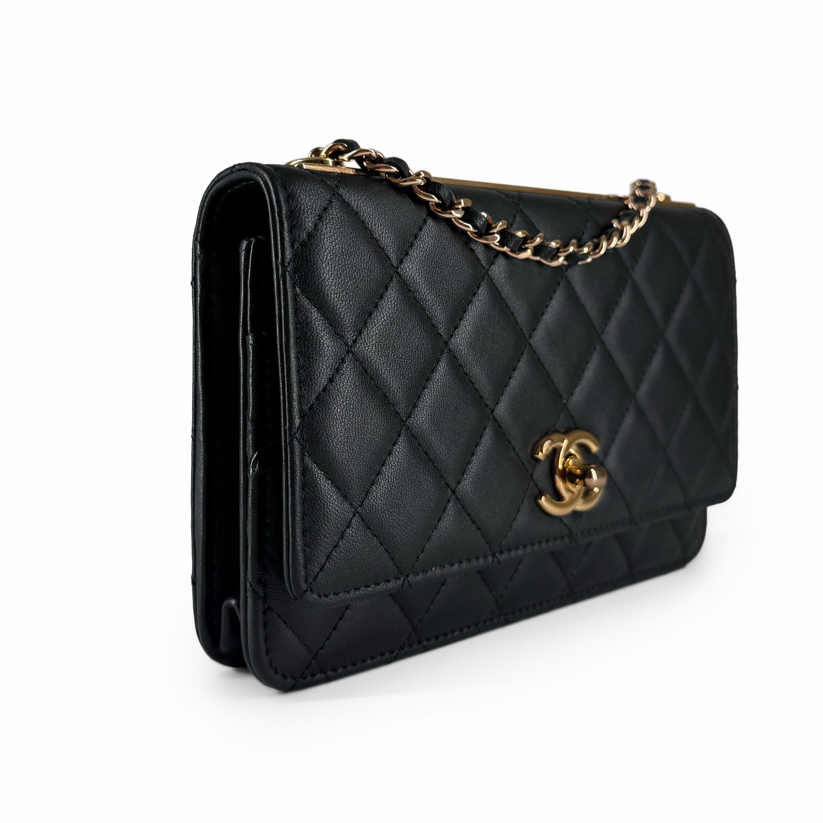 Chanel WOC Trendy Black Lambskin RoseHW