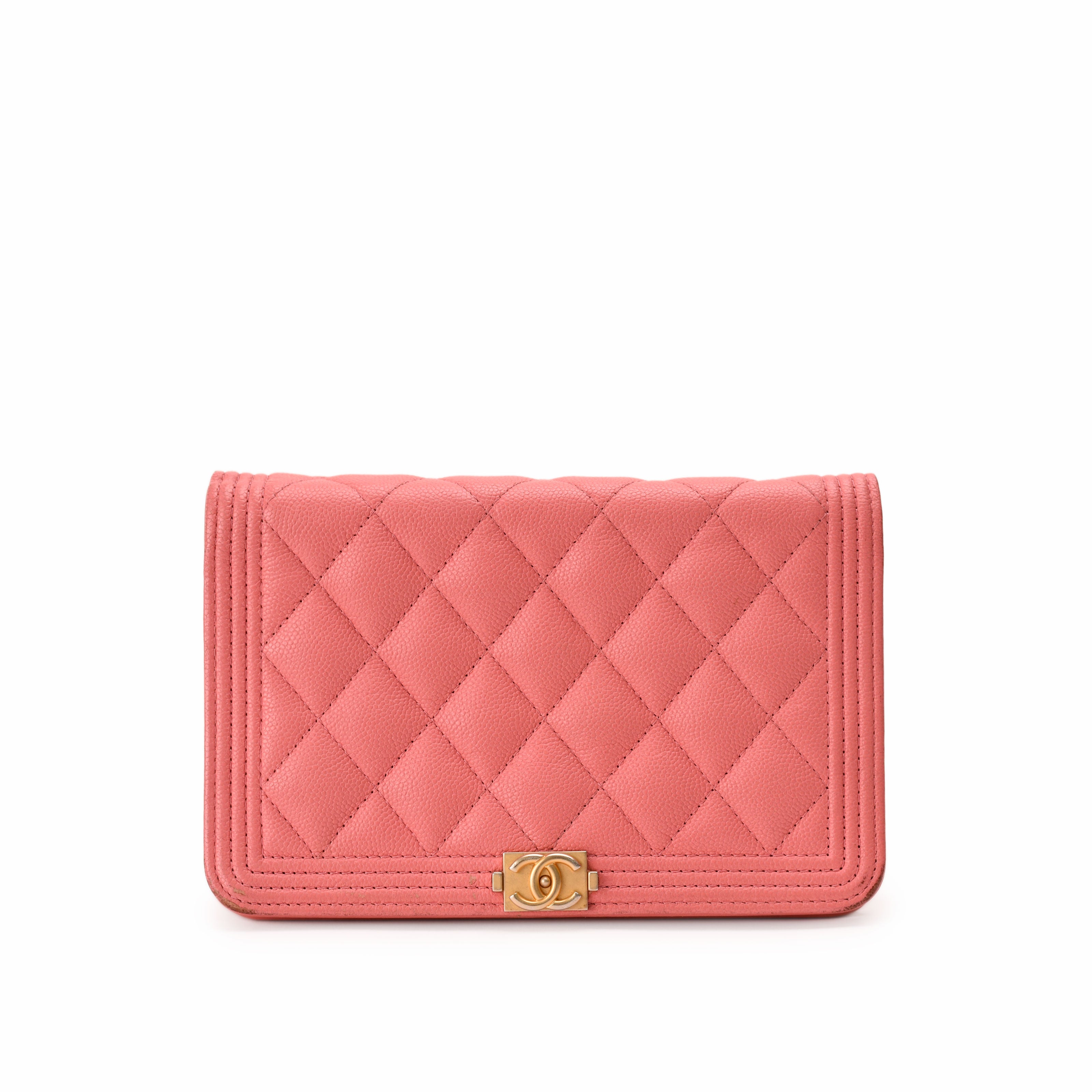Chanel WOC Pink Caviar Boy Lock GBHW