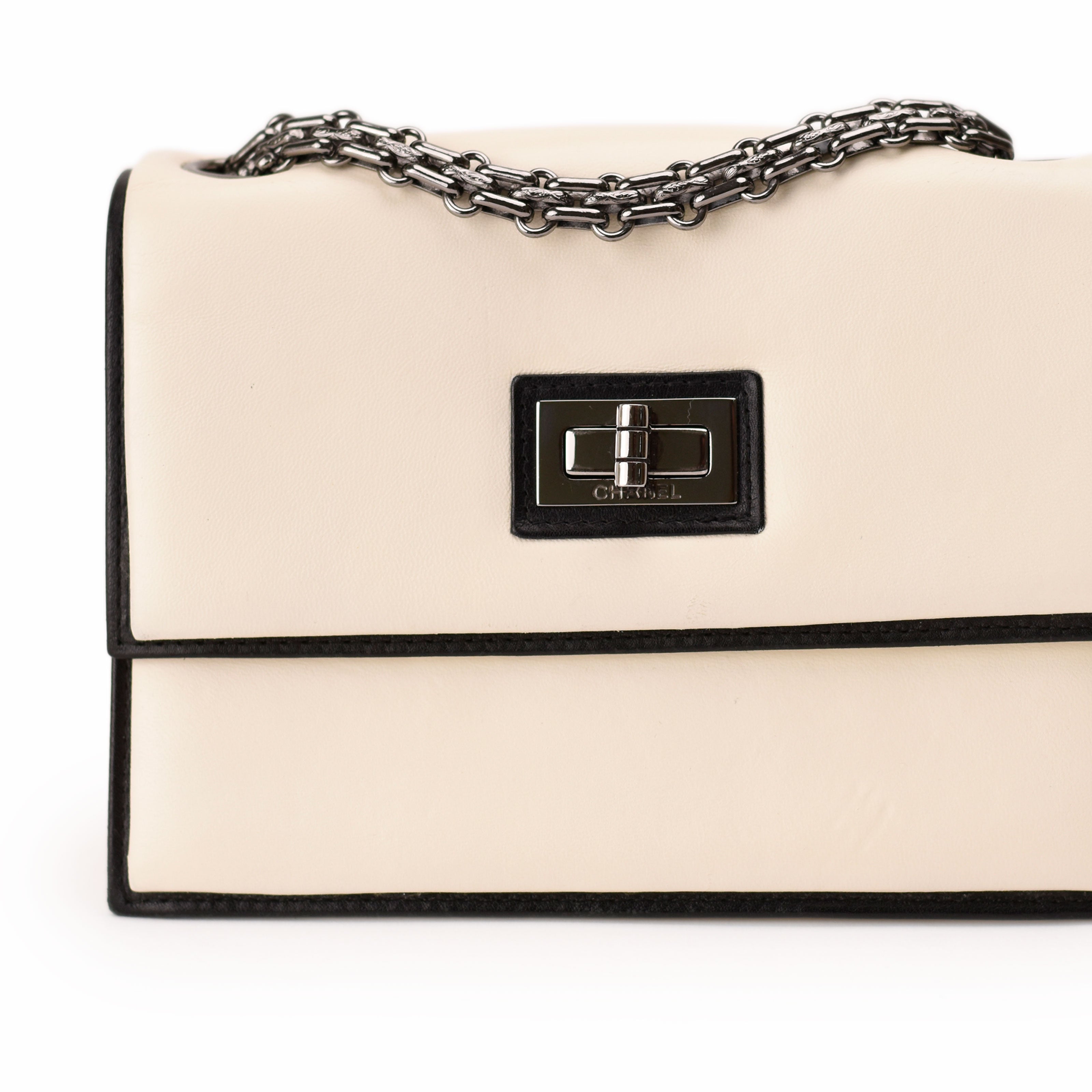 Chanel 2.55 White Reissue Chain White Flap Bag
