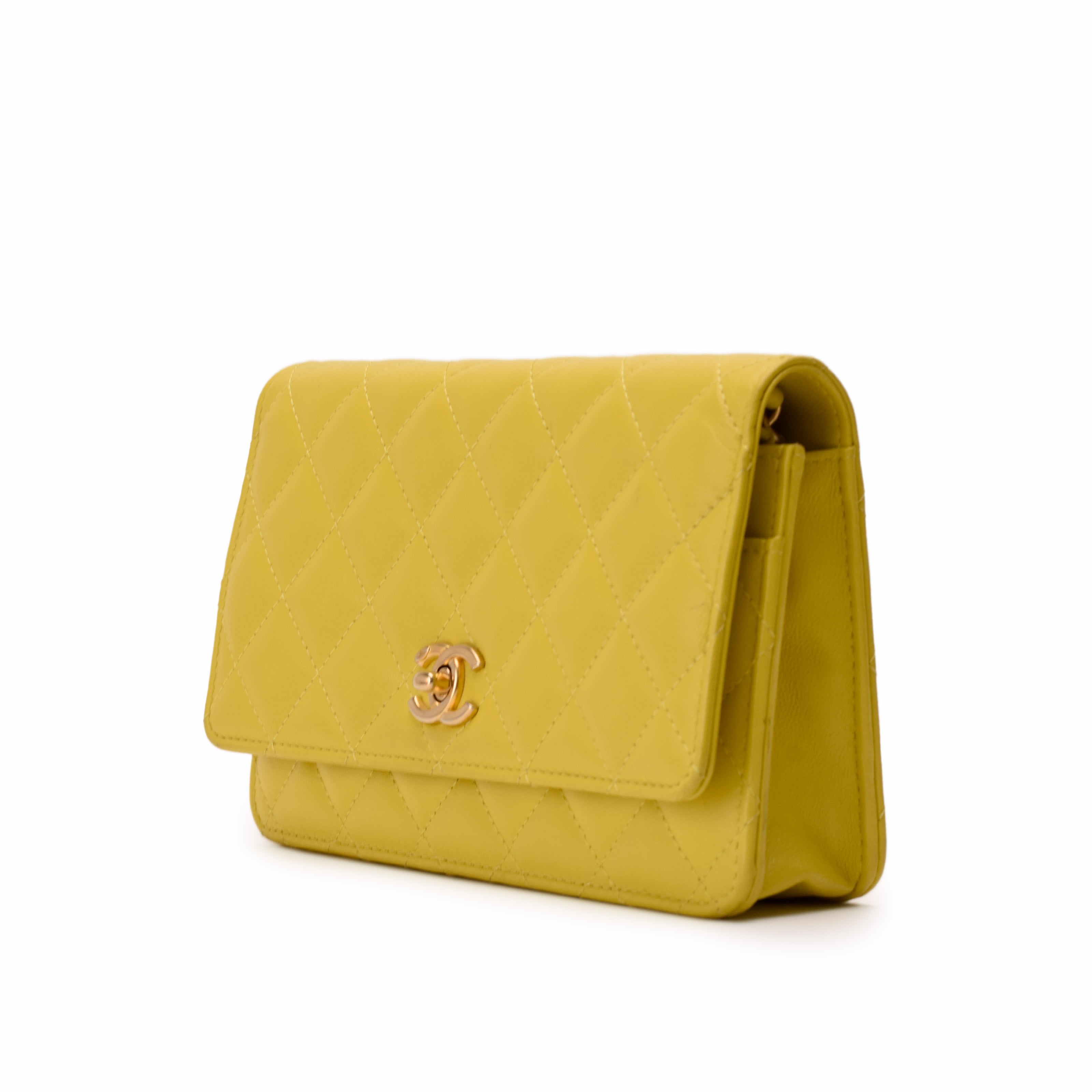 Chanel WOC Pearl Crush Yellow Lambskin GBHW