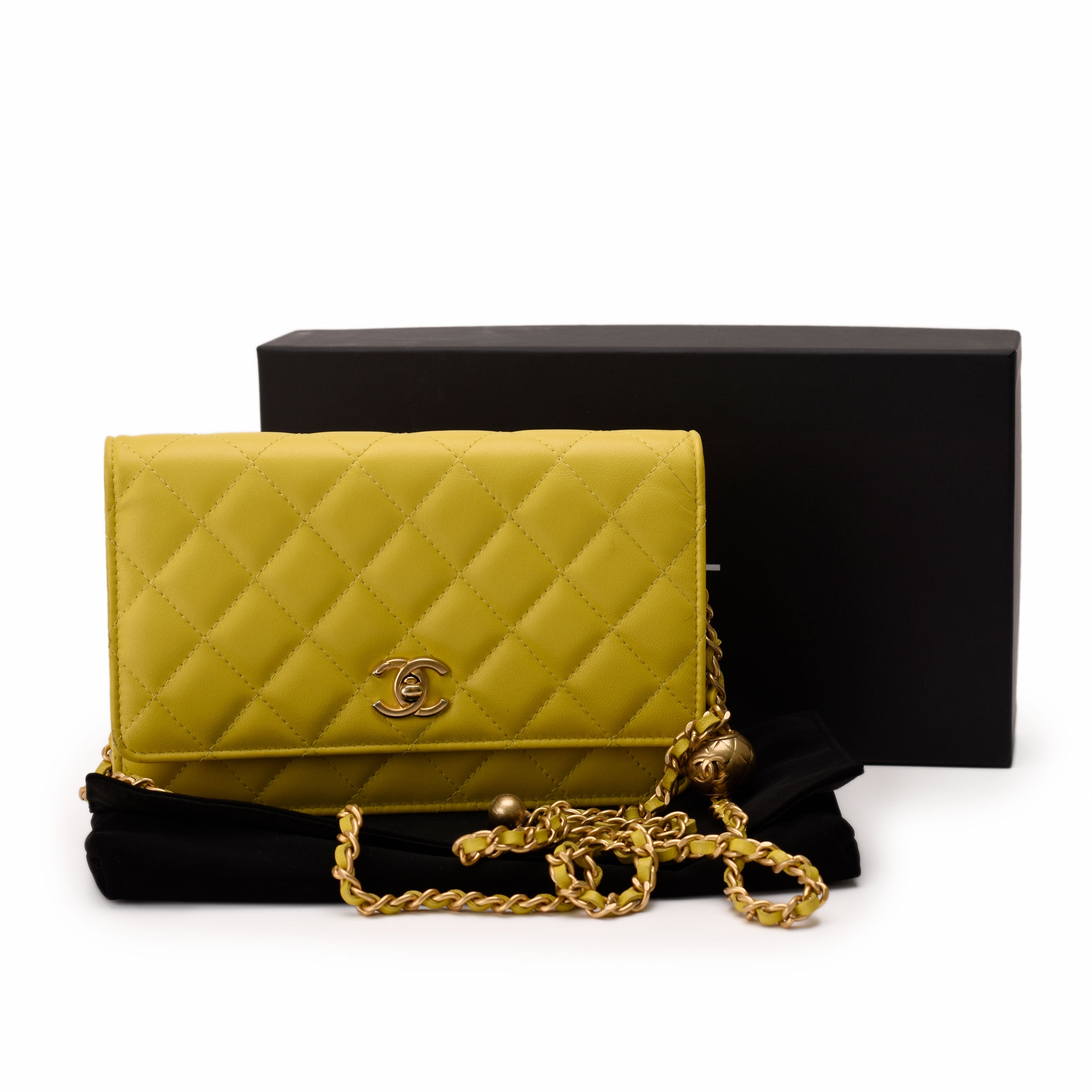 Chanel WOC Pearl Crush Yellow Lambskin GBHW