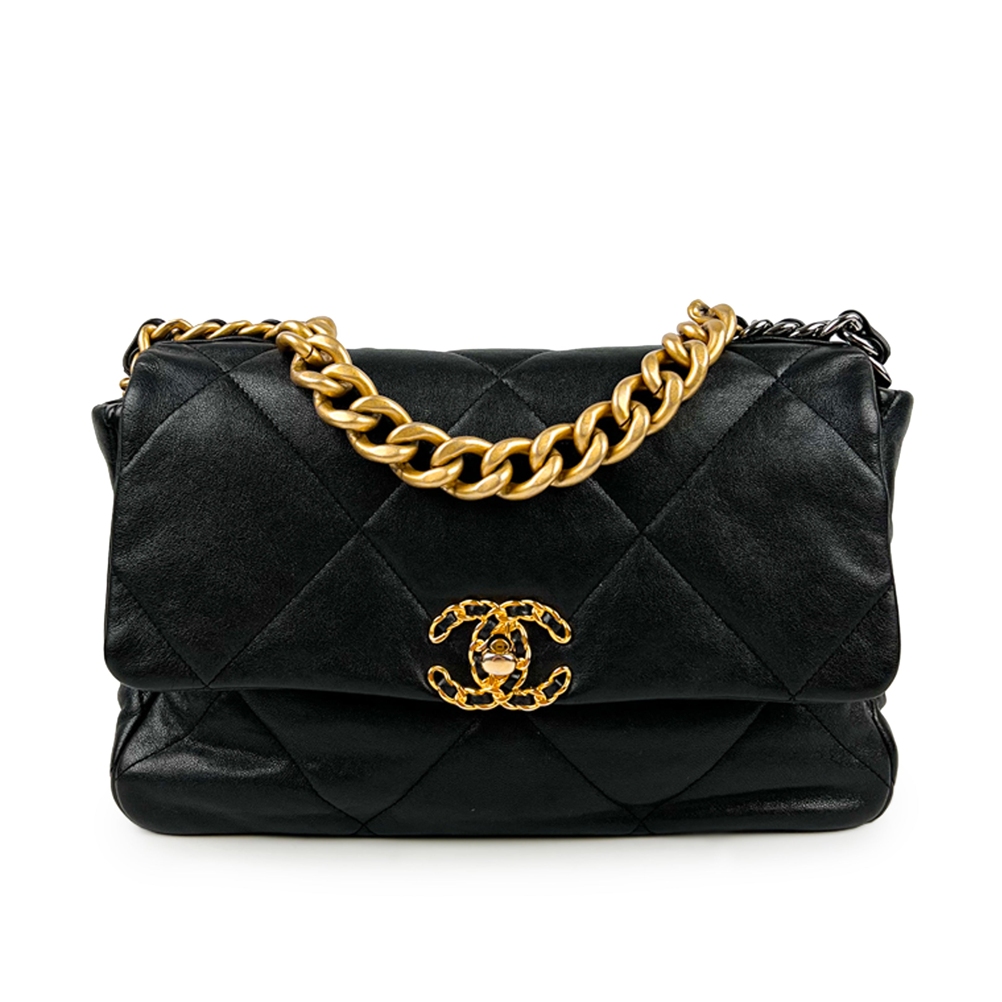 Chanel 19 Flap Bag Black Lambskin GHW