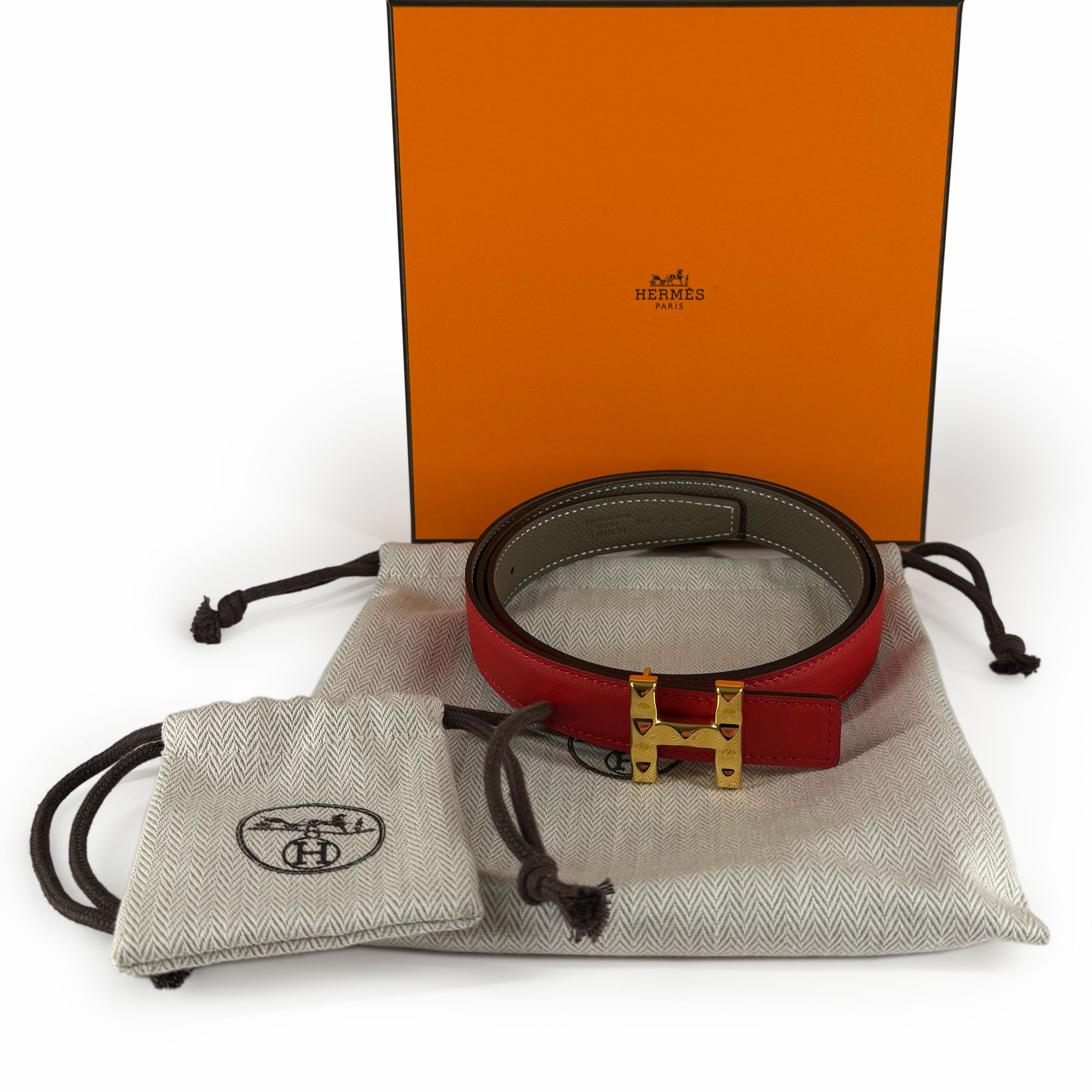 Hermès Infini Belt Buckle & Reversible Leather Strap Size 90