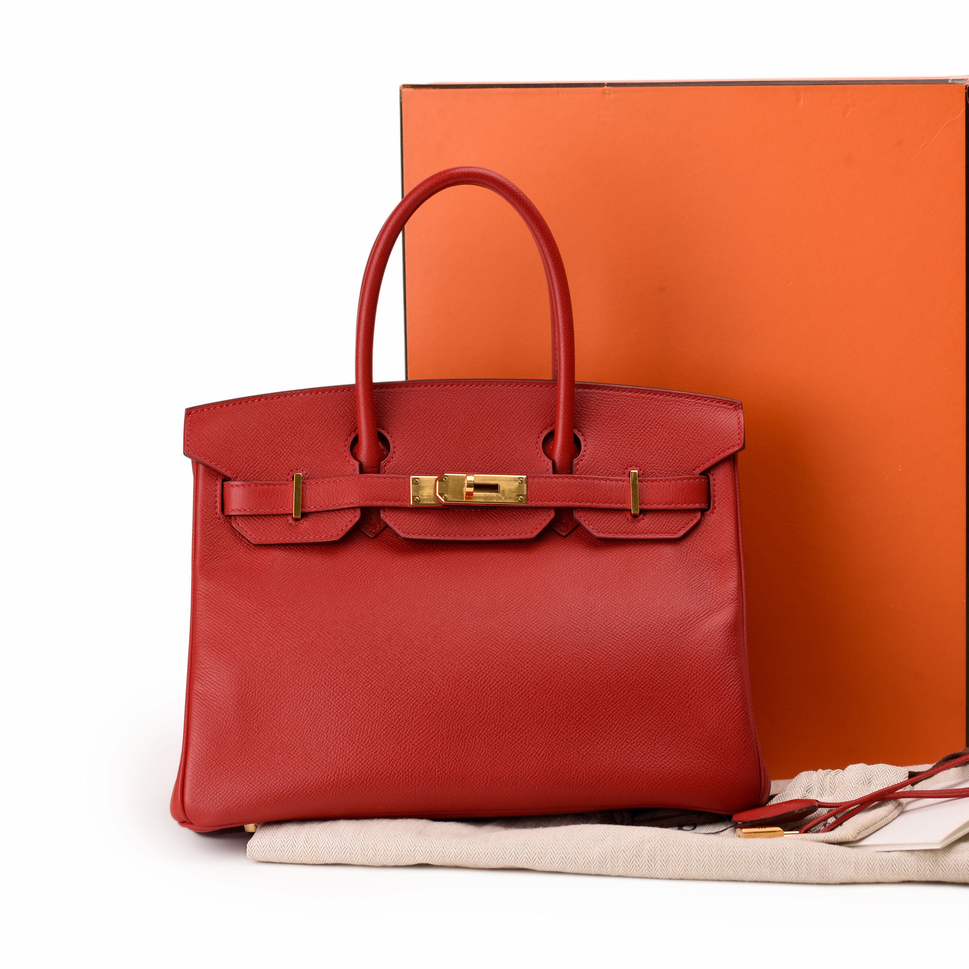 Hermès Birkin 30 Rouge Casaque Epsom GHW