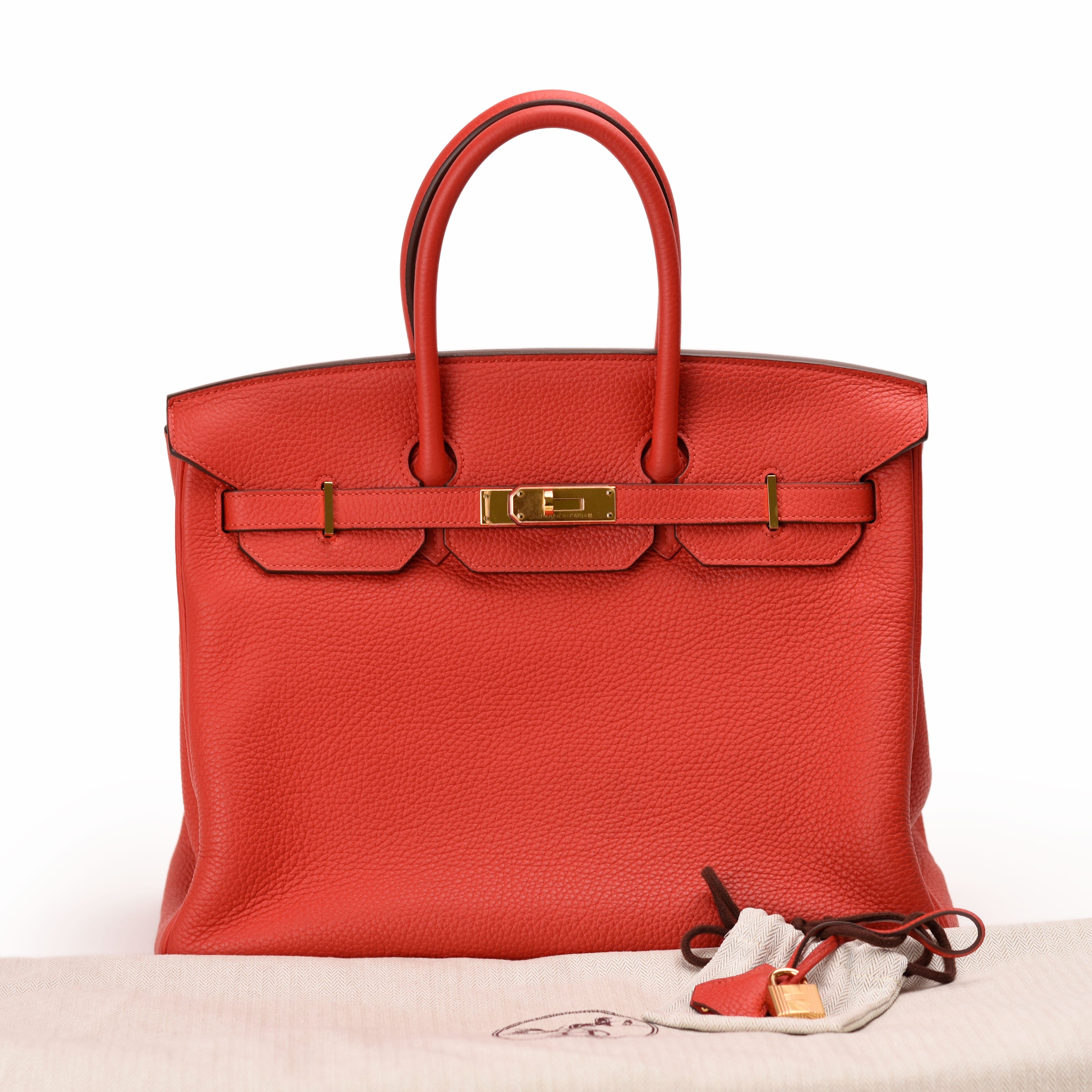 Hermès Birkin 35 Rouge Tomate Clemence GHW