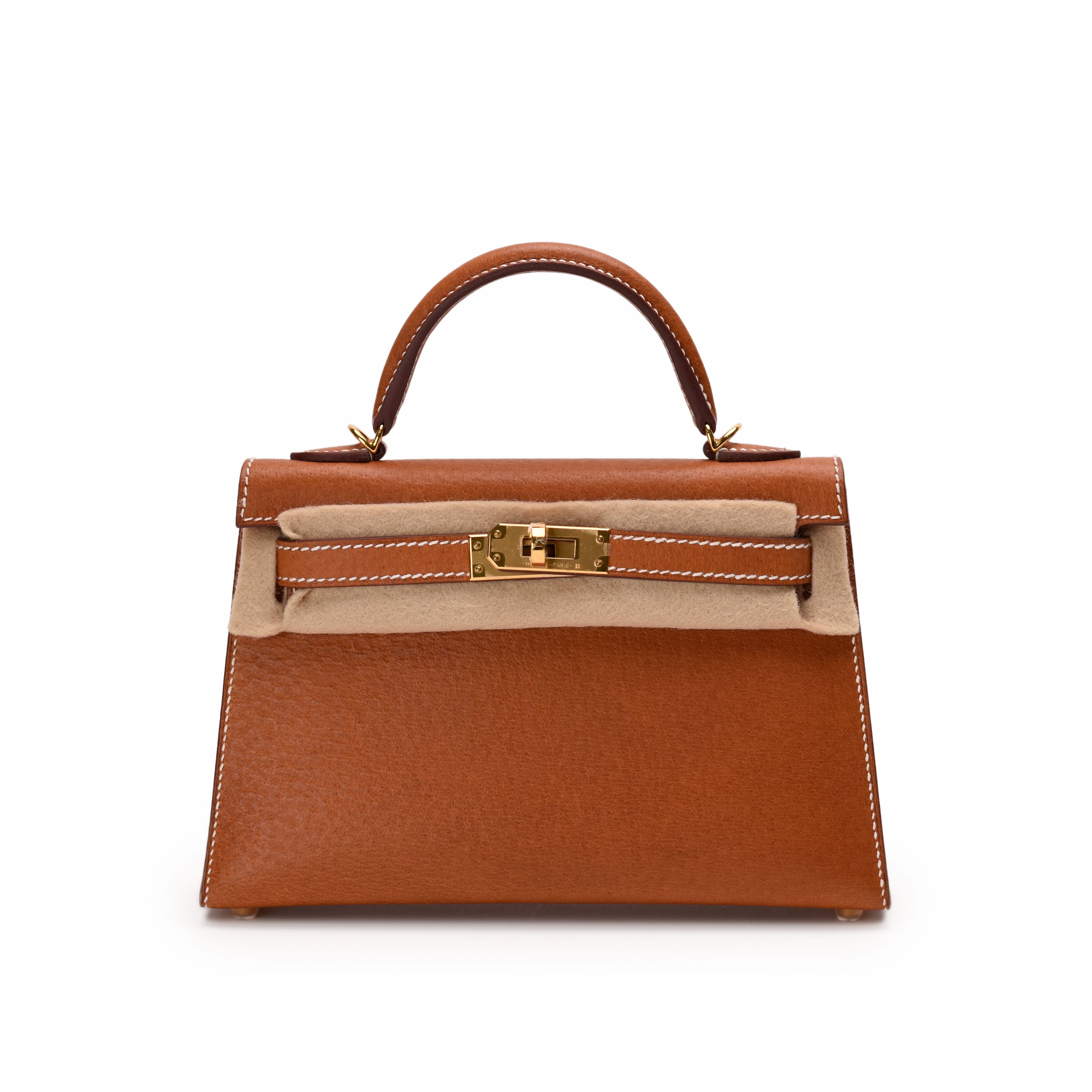 Hermès Mini Kelly Sellier Toffee GHW