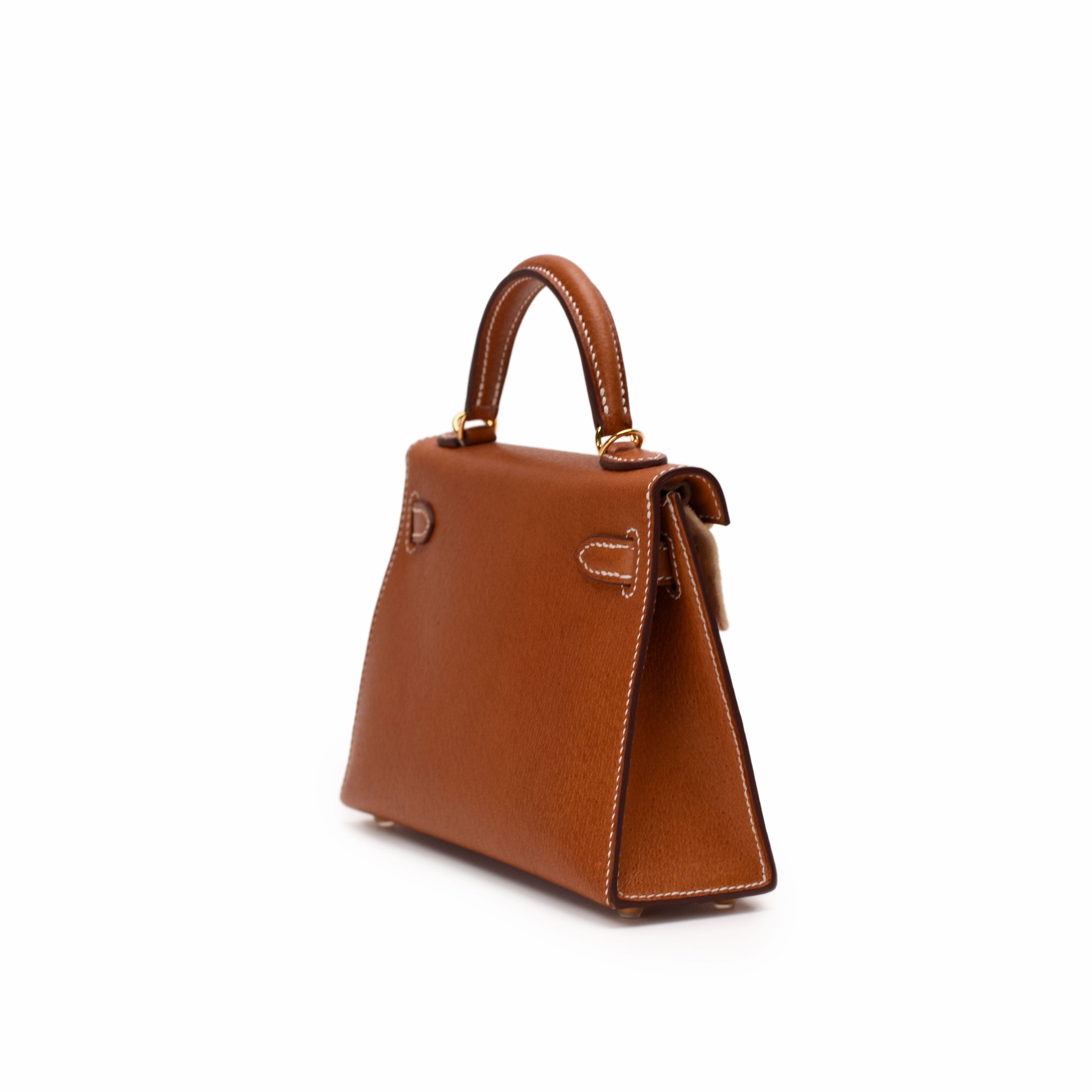 Hermès Mini Kelly Sellier Toffee GHW