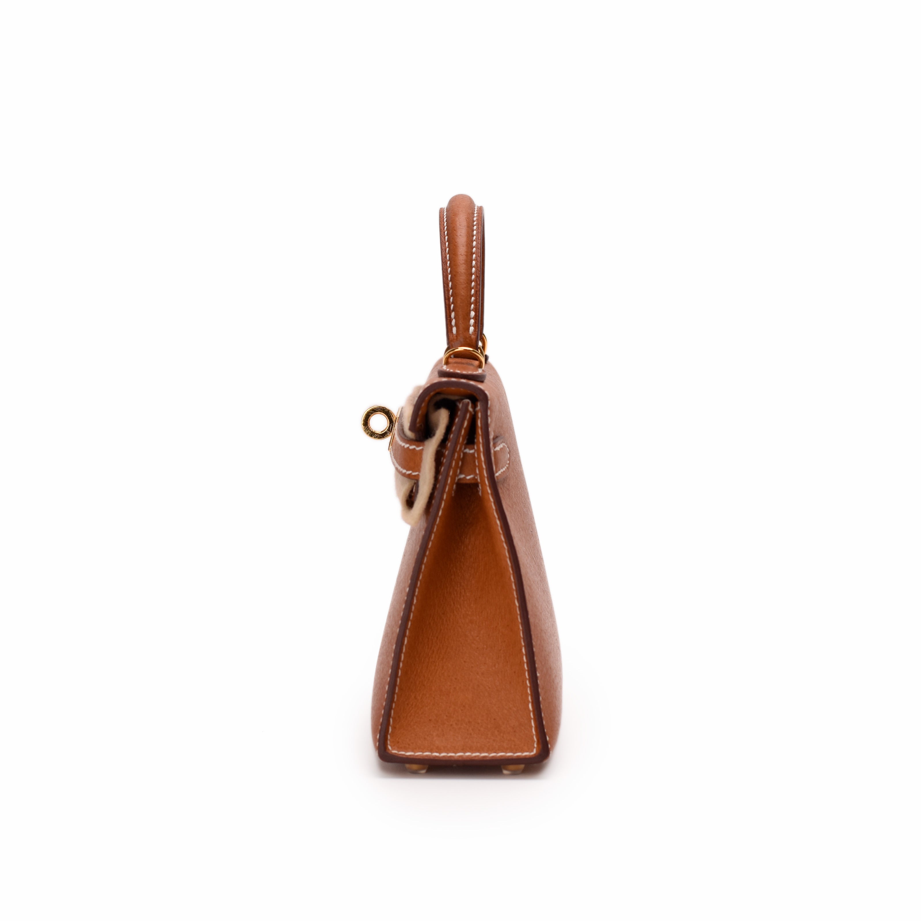 Hermès Mini Kelly Sellier Toffee GHW
