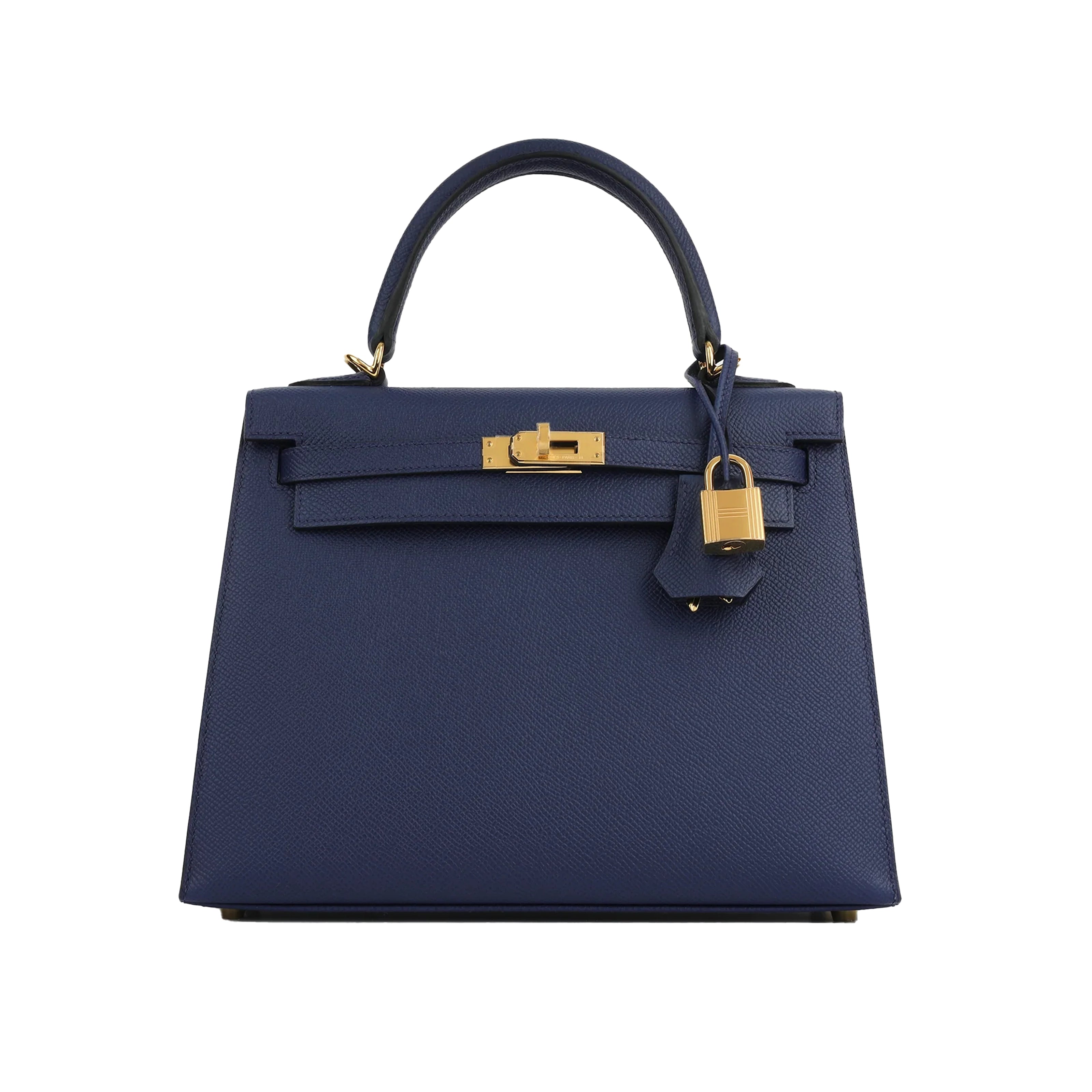 Hermès Kelly Sellier 25 Bleu Epsom GHW