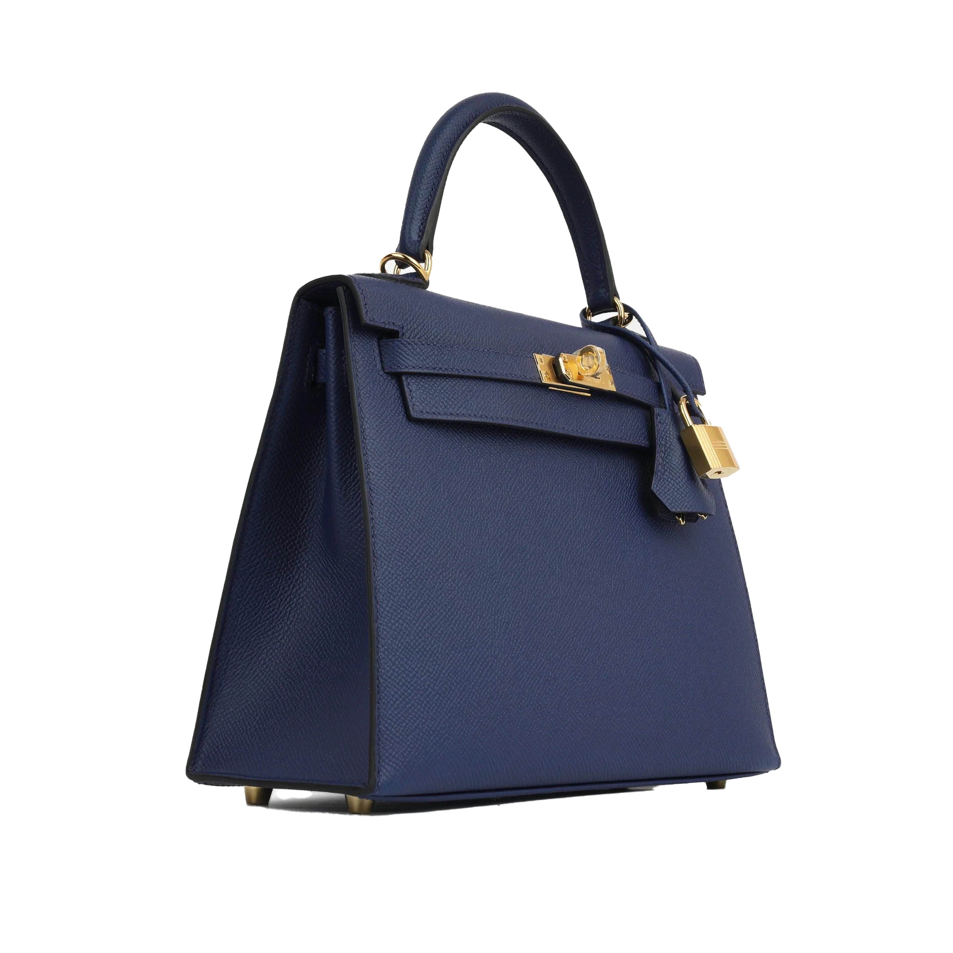Hermès Kelly Sellier 25 Bleu Epsom GHW