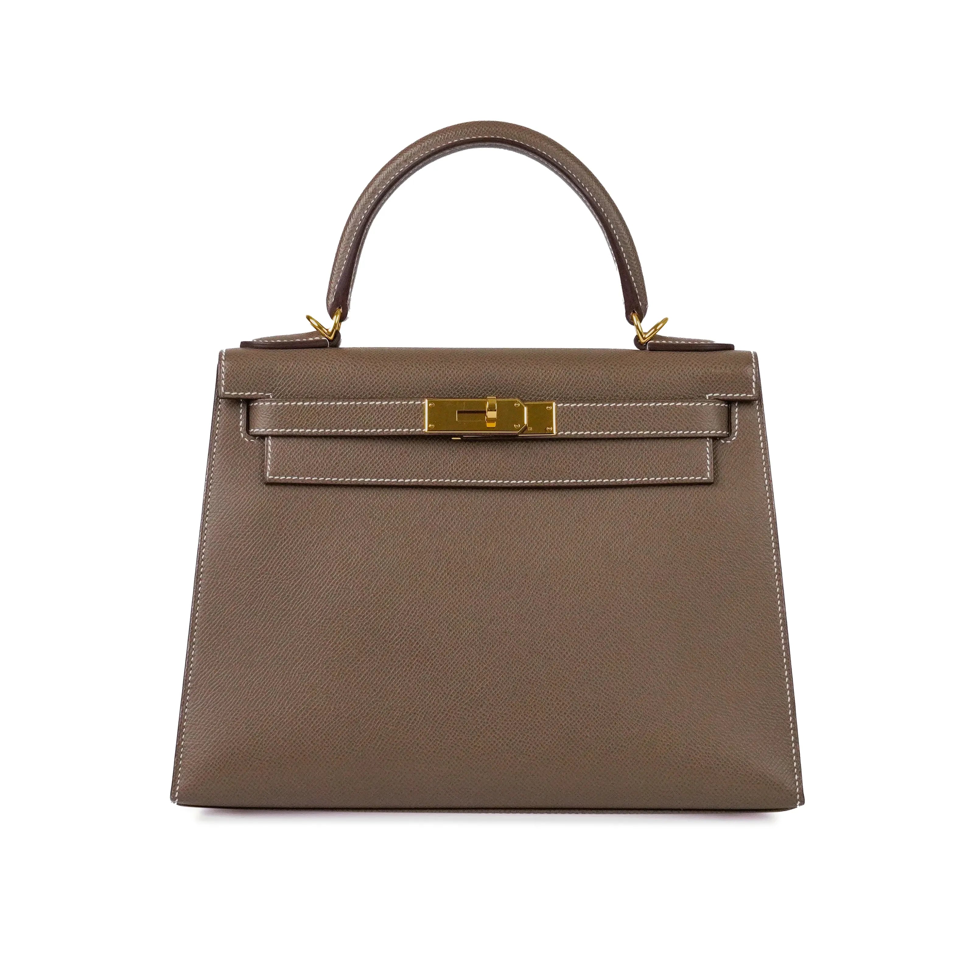 Hermès Kelly Sellier 28 Etoupe GHW