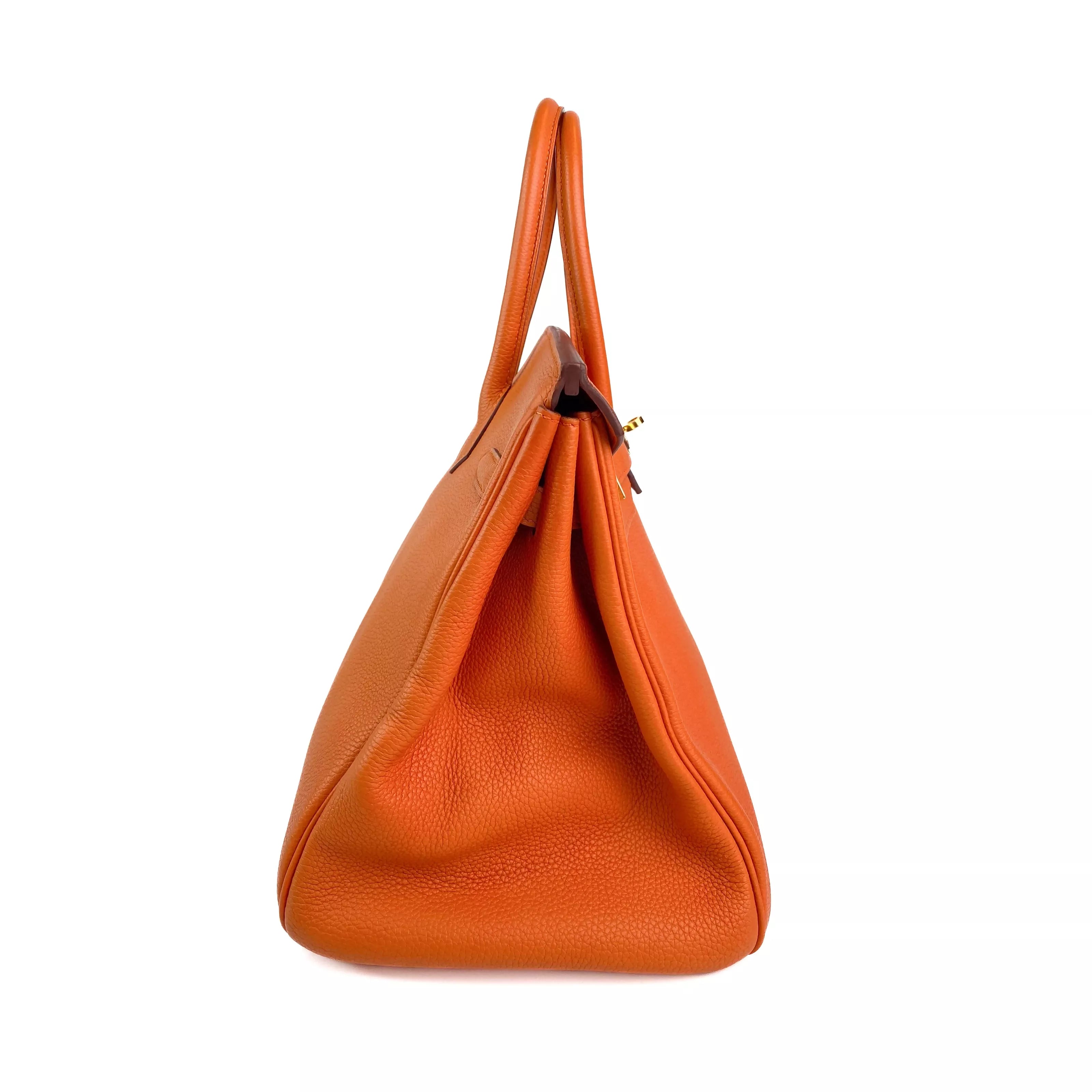 Hermes Birkin 35 in Orange Togo Leather GHW Right