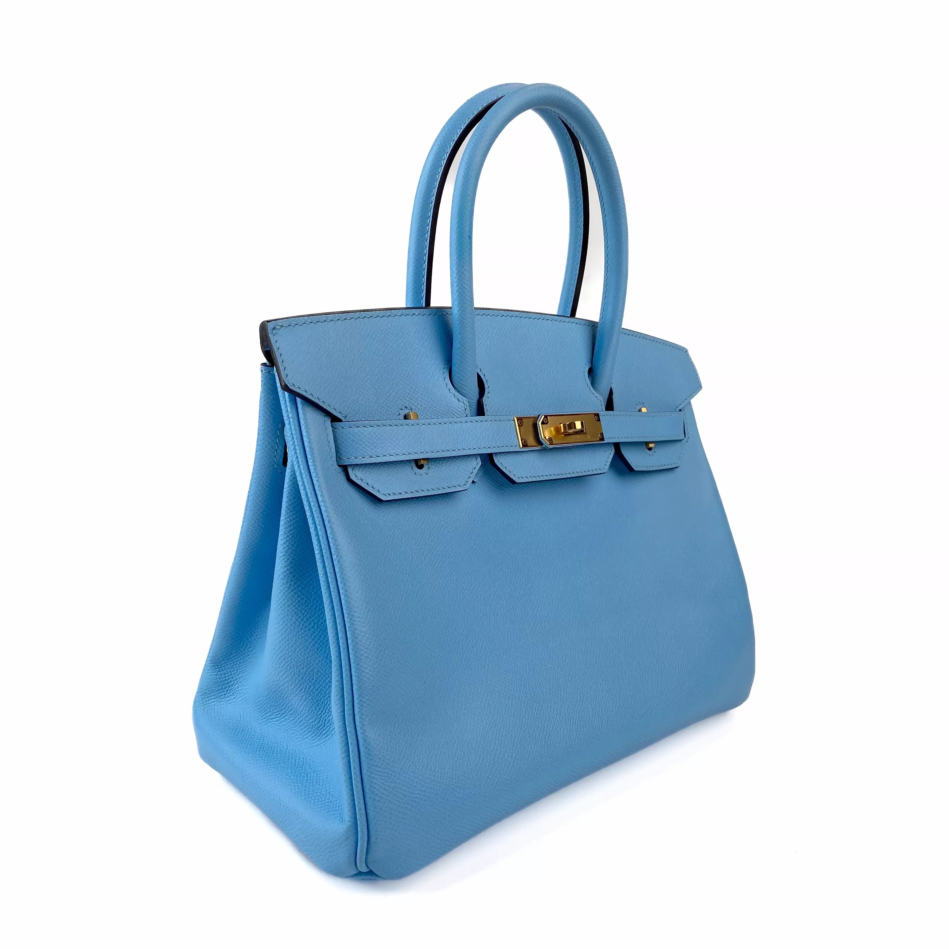 Hermès Birkin 30 in Blue Zanzibar Togo Leather with Gold Hardware Left