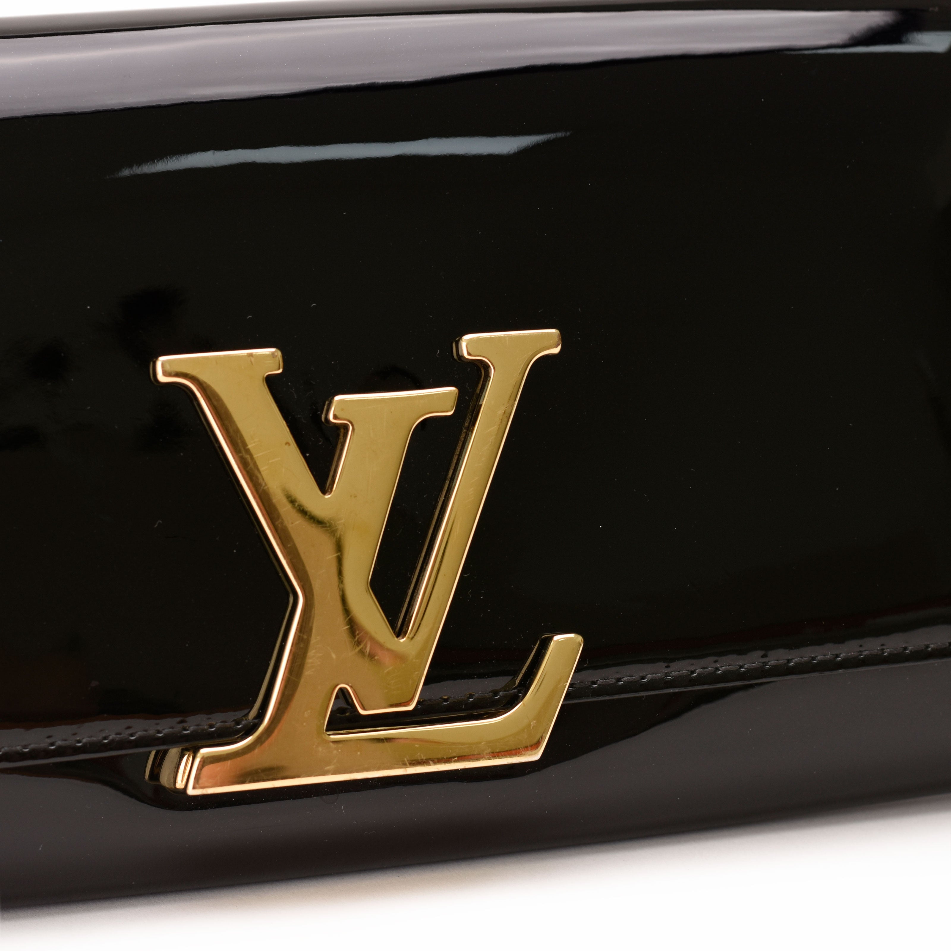Louis Vuitton Louise Clutch Black Patent Leather