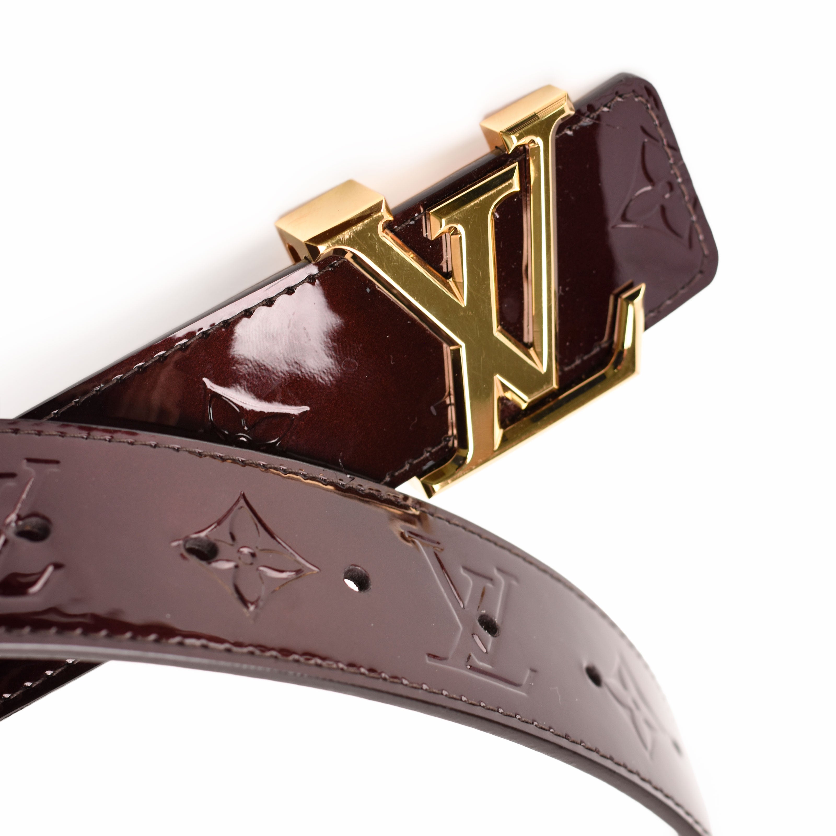 Louis Vuitton Initiales Belt Vernis Amarante