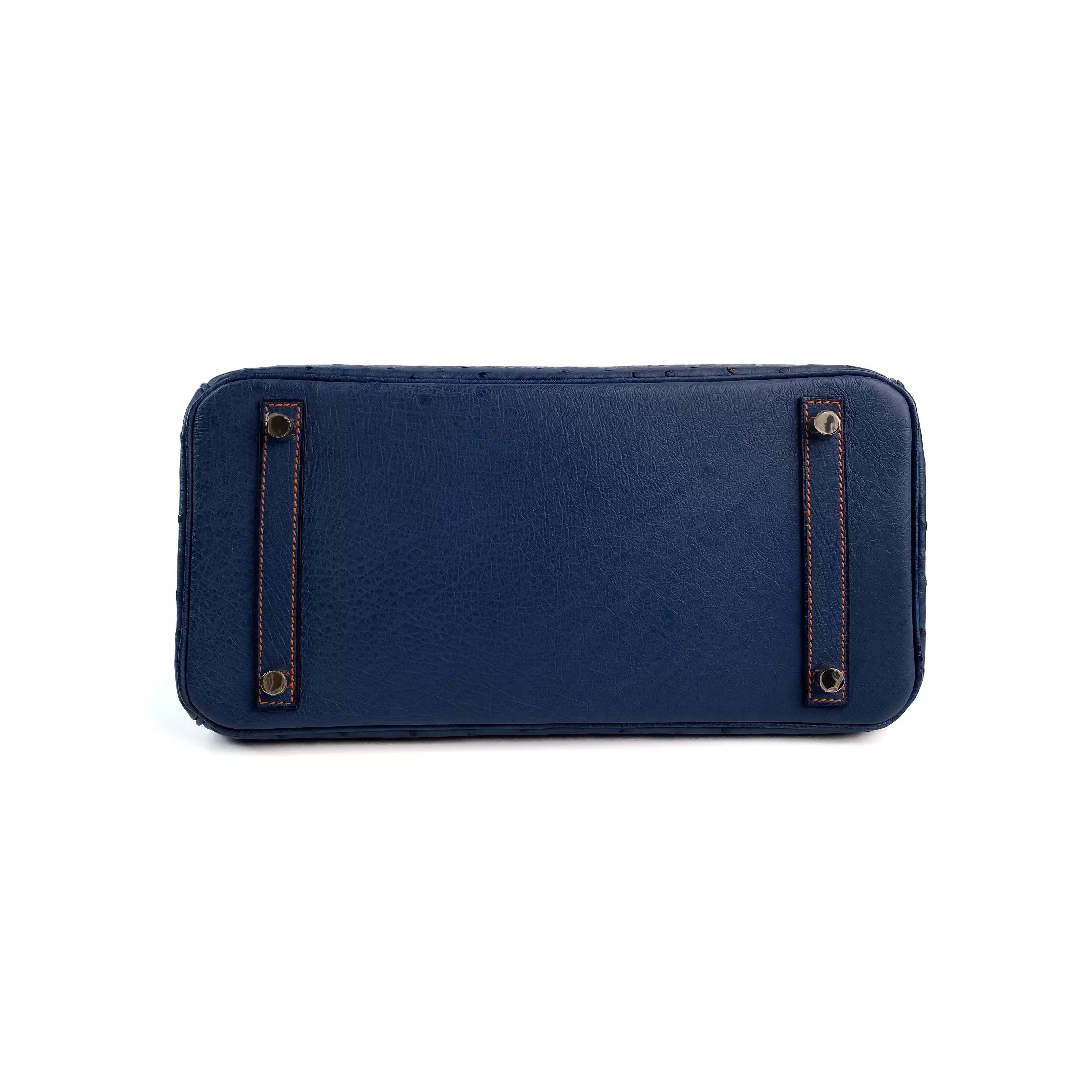 Hermes Birkin 30 in Bleu Roi Ostrich PHW 6