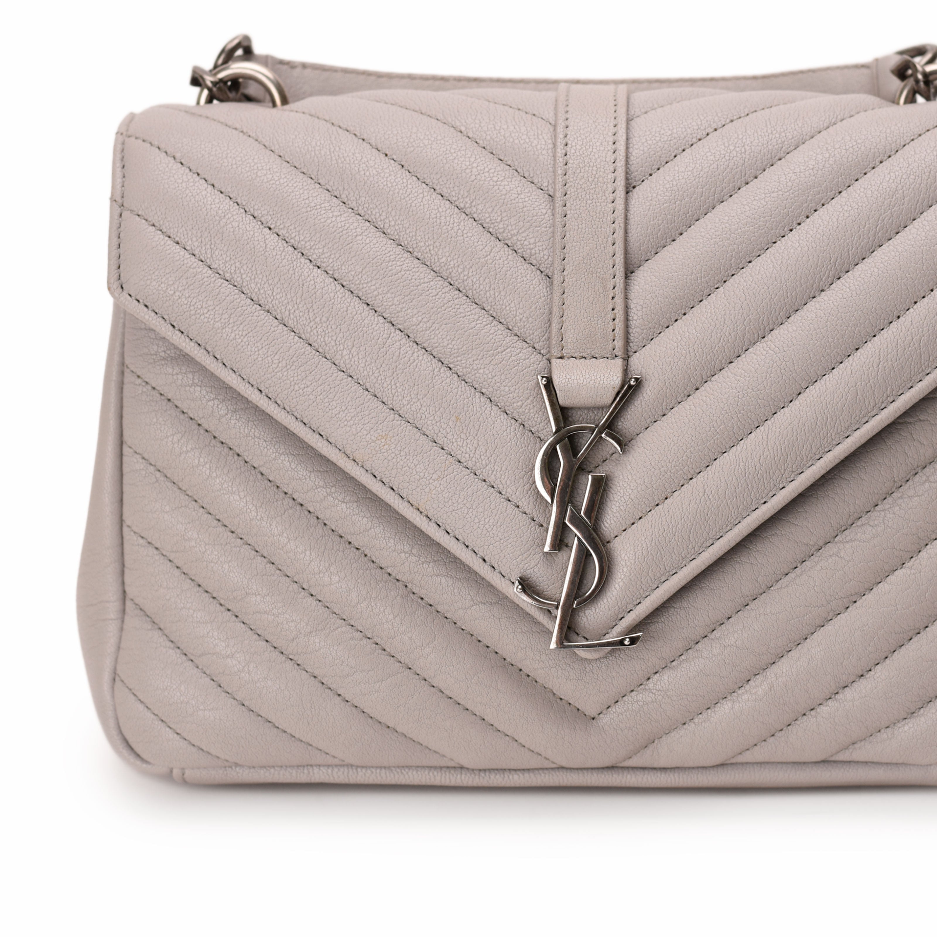 Saint Laurent College Medium Shoulder Bag Gray