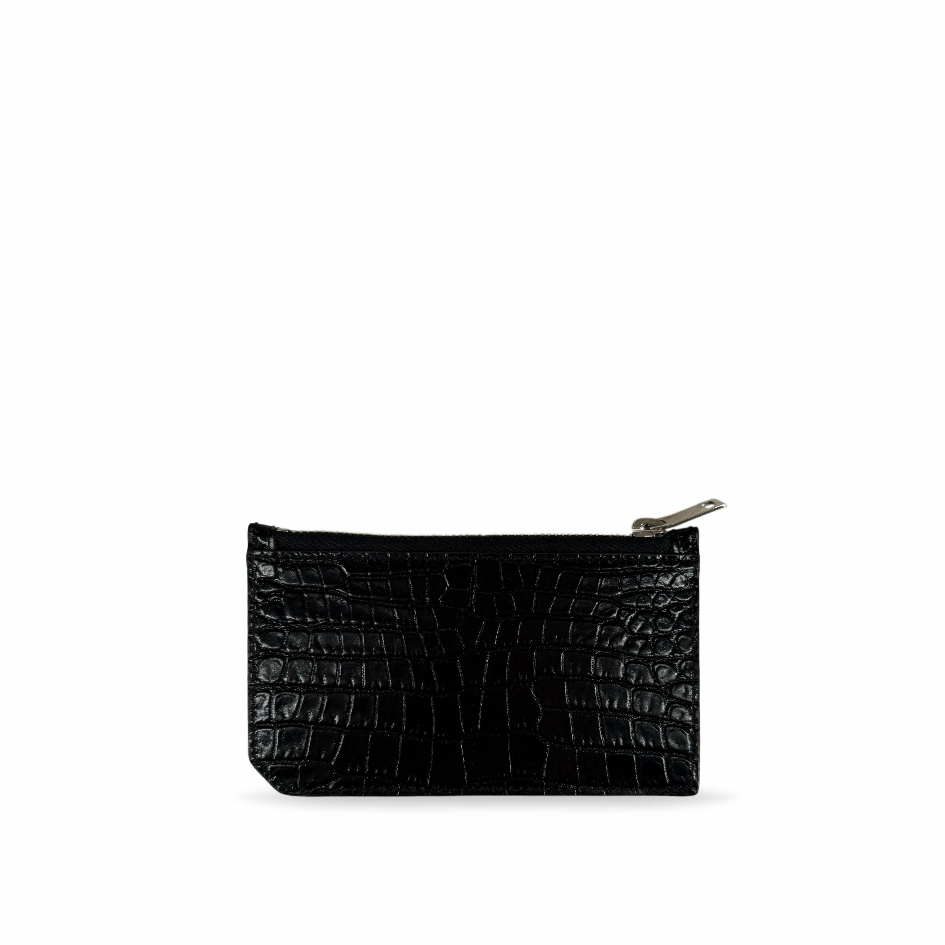 Saint Laurent Paris Zipped Card Holder Black