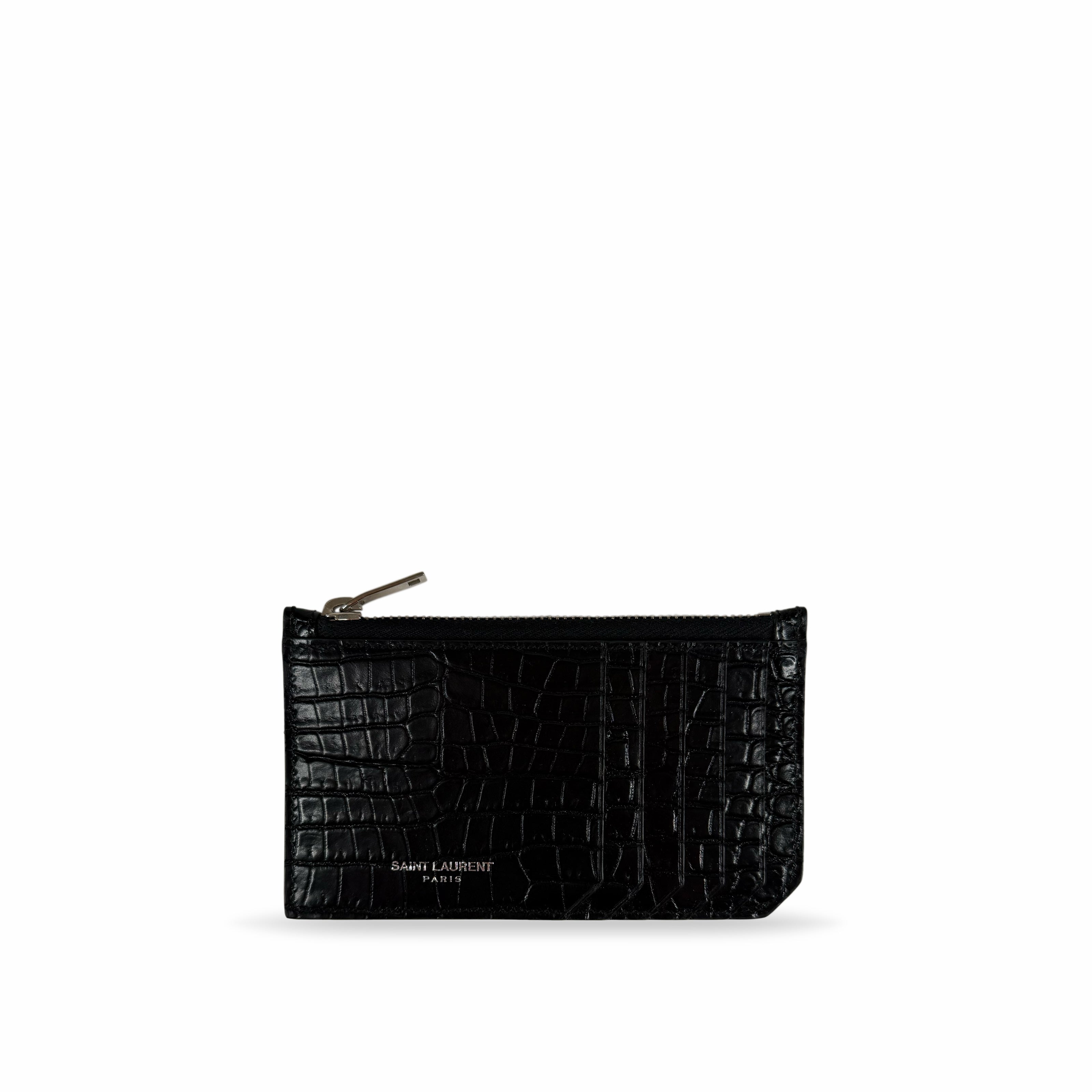 Saint Laurent Paris Zipped Card Holder Black
