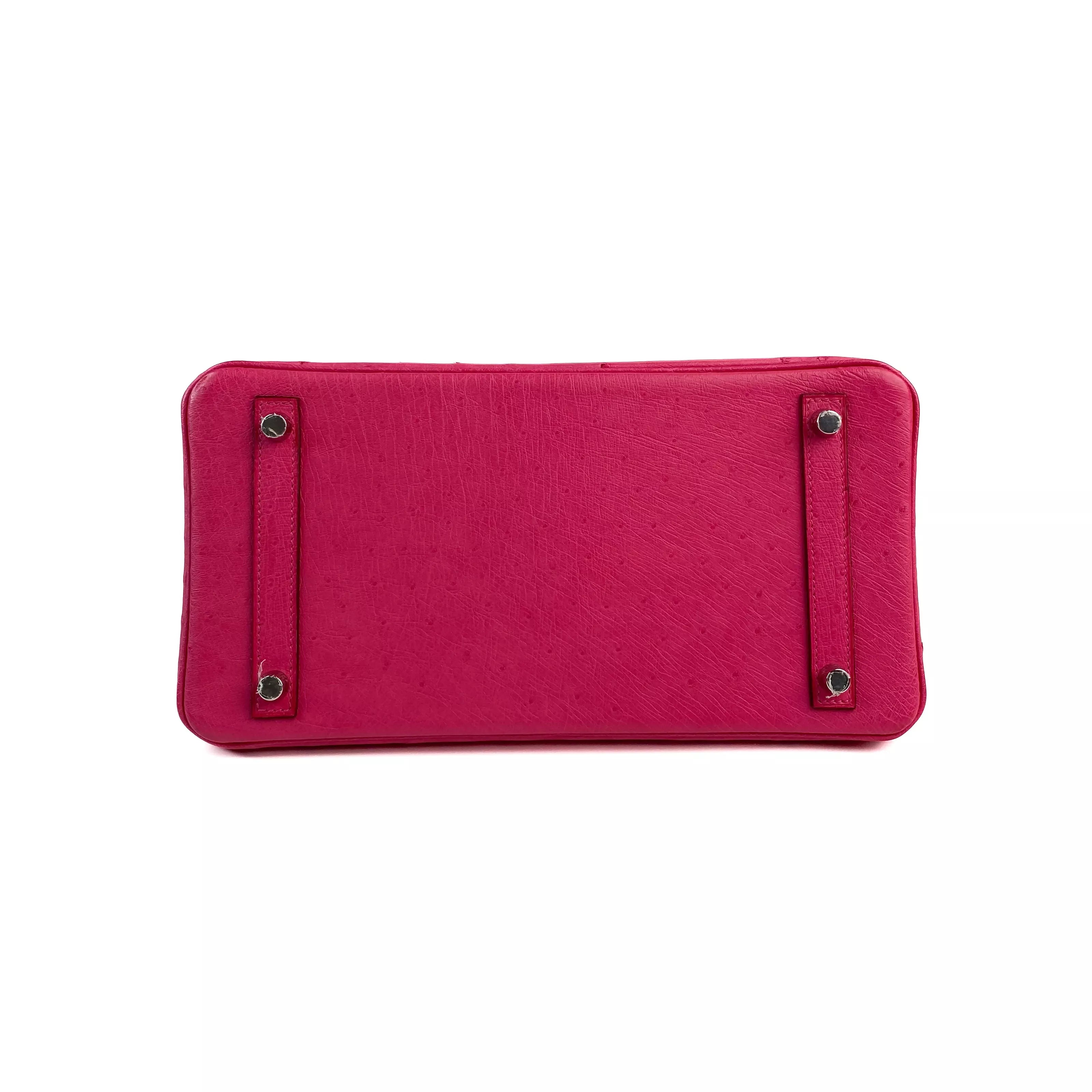 Hermes Birkin 30 Ostrich Fuchsia Pink PHW 6
