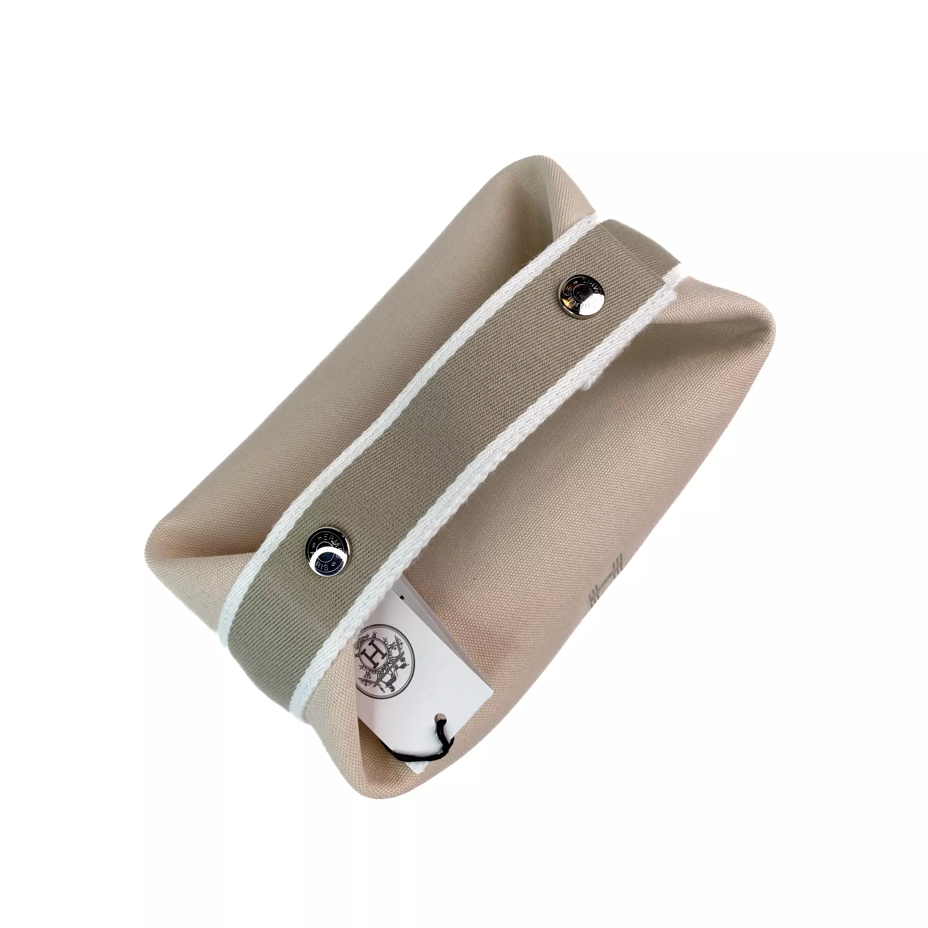 Hermes Bride-a-Brac Handbag PM Size in Beige Canvas 7