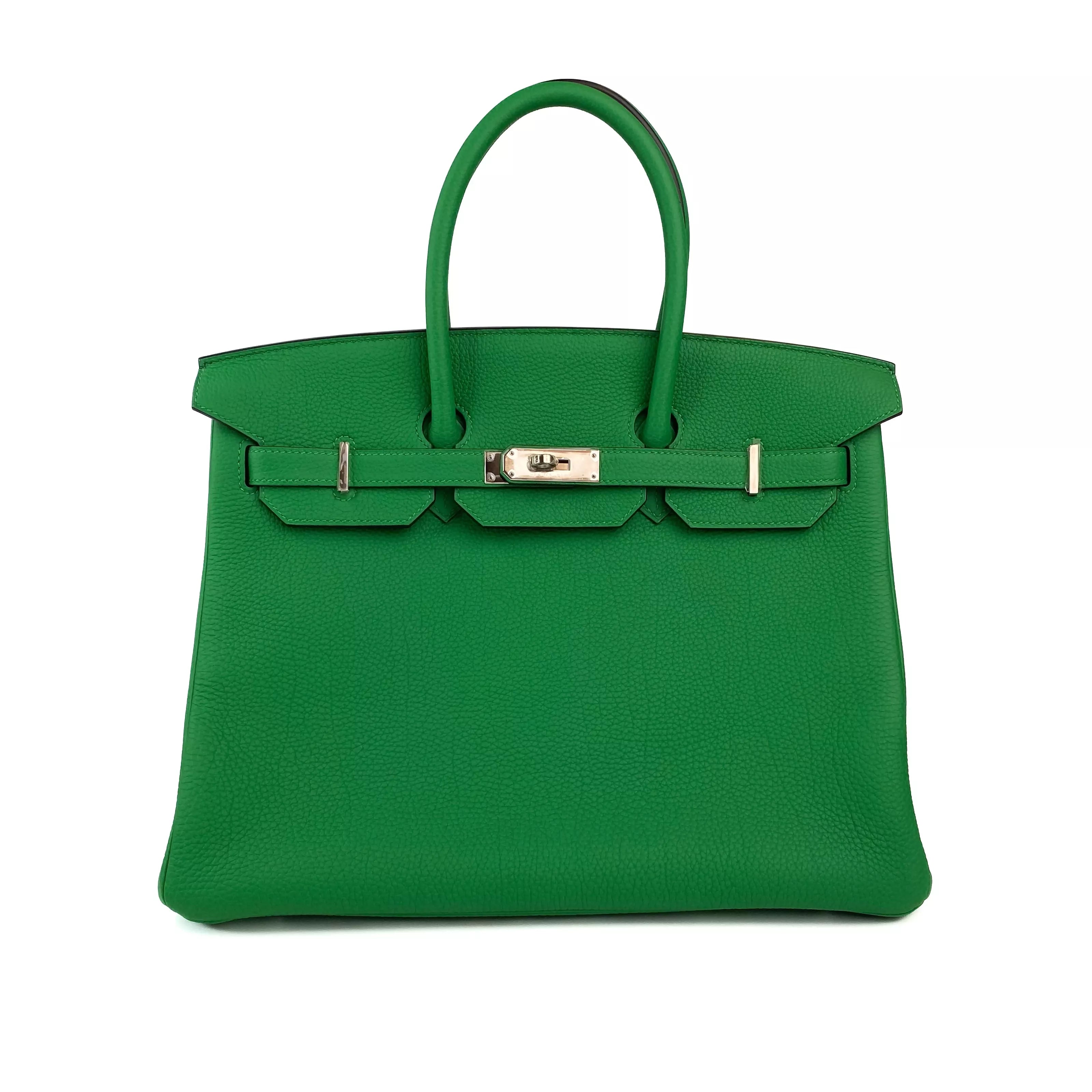 Hermes Birkin 35 in Bamboo Green Togo Leather GHW 1