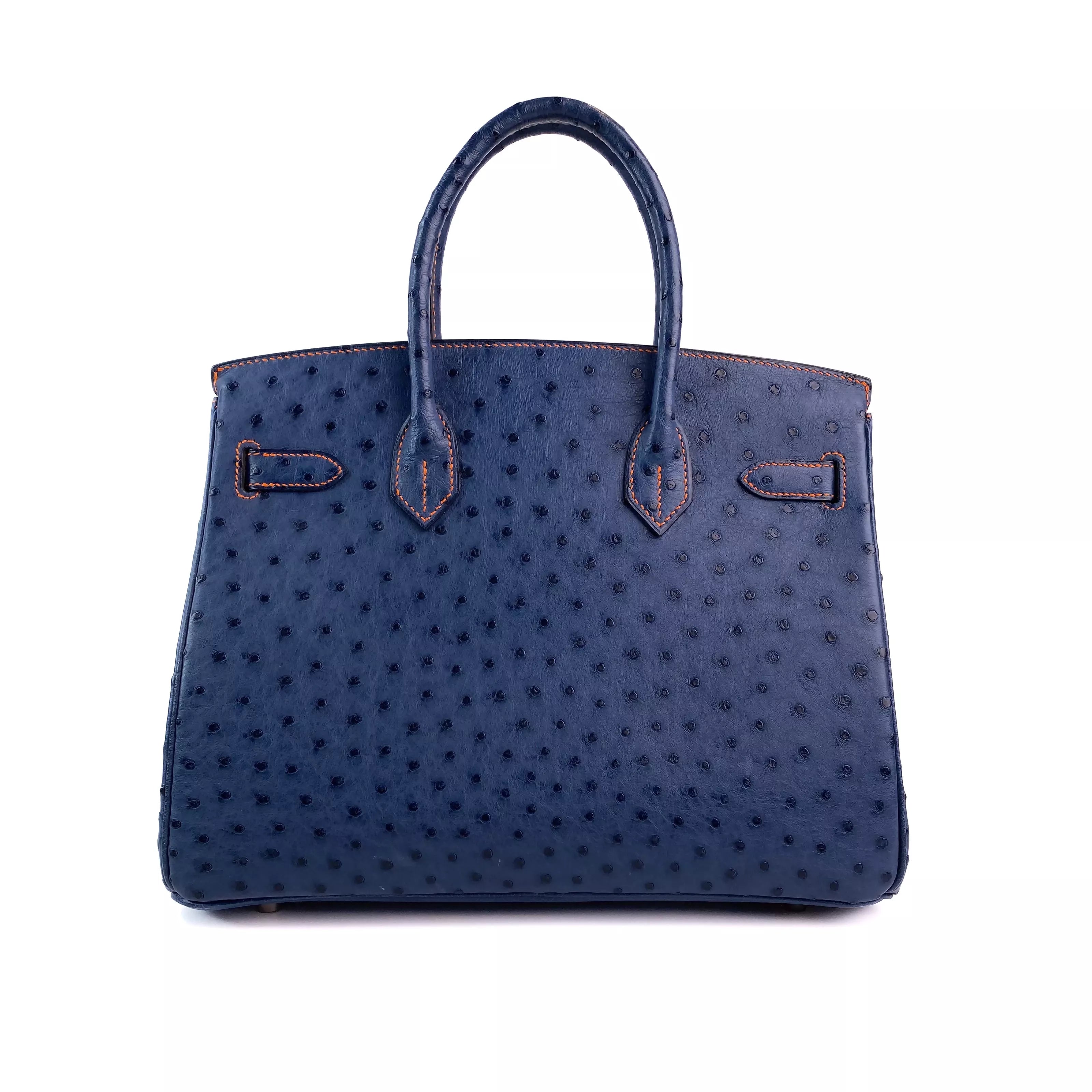 Hermes Birkin 30 in Bleu Roi Ostrich PHW 4