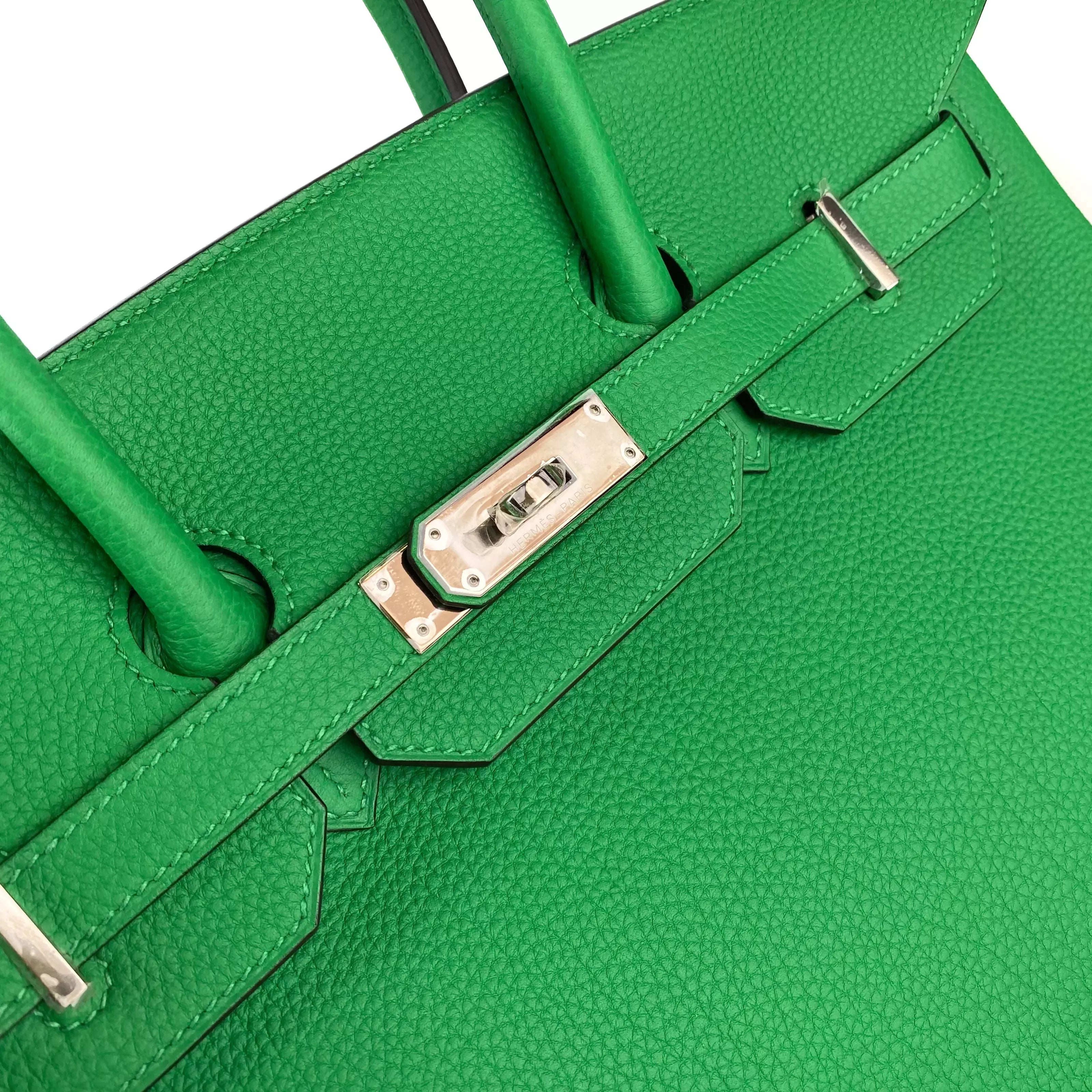 Hermes Birkin 35 in Bamboo Green Togo Leather GHW 8