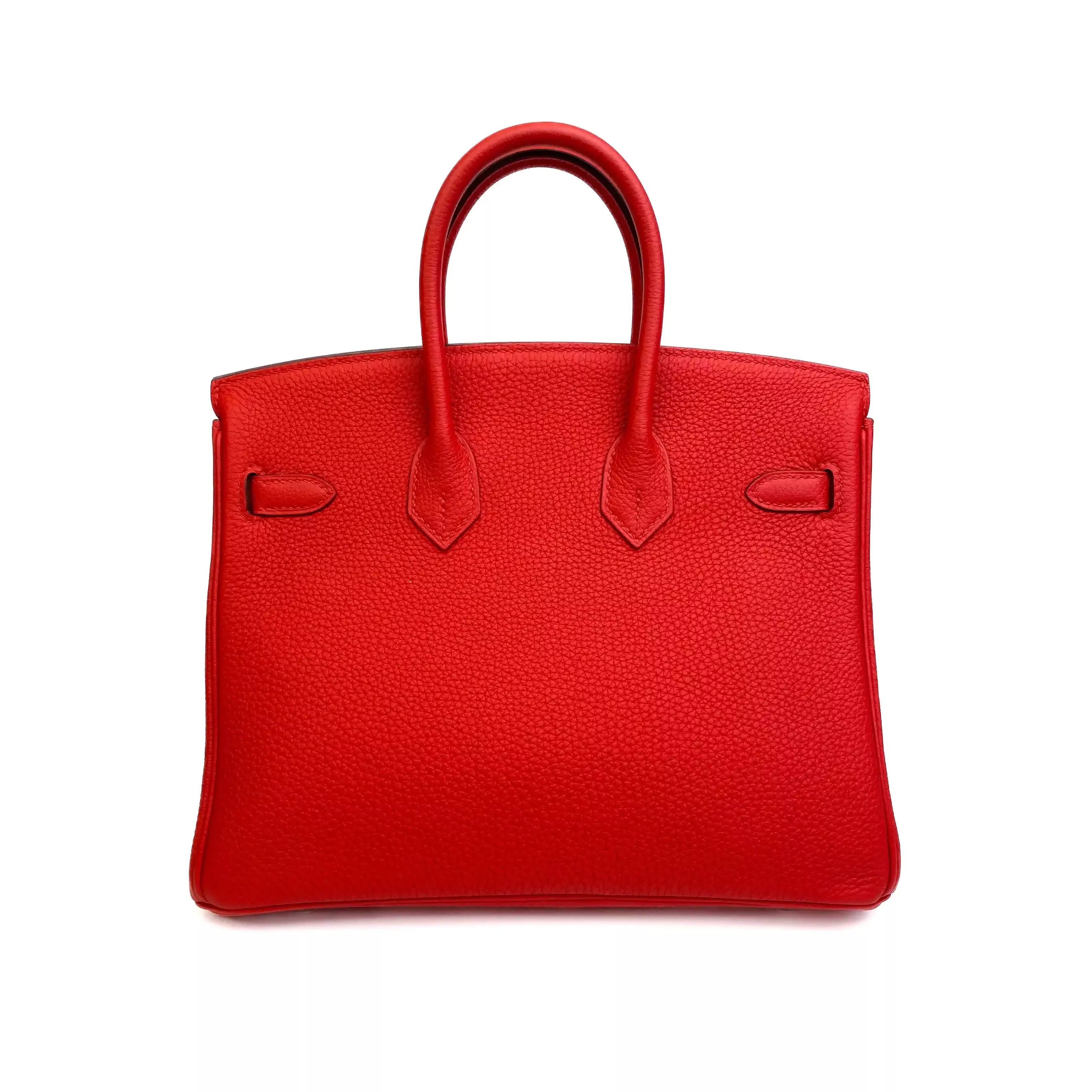 Hermes Birkin 25 in Rouge Casaque Togo Leather PHW 3