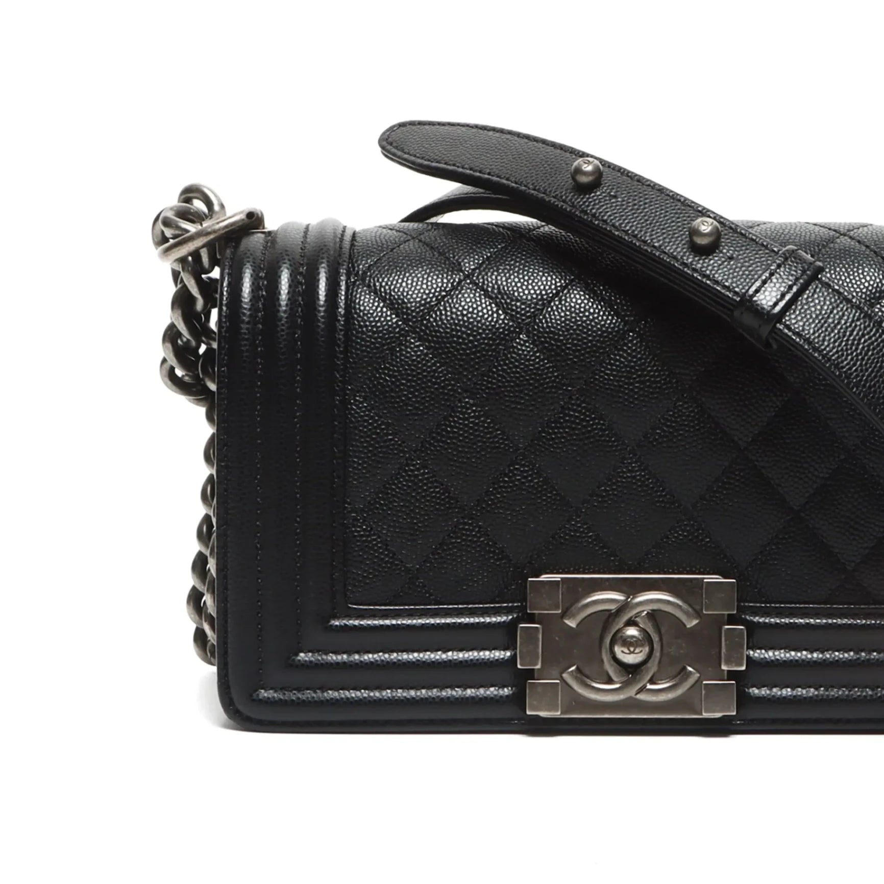 Chanel Small Boy Black Caviar Leather