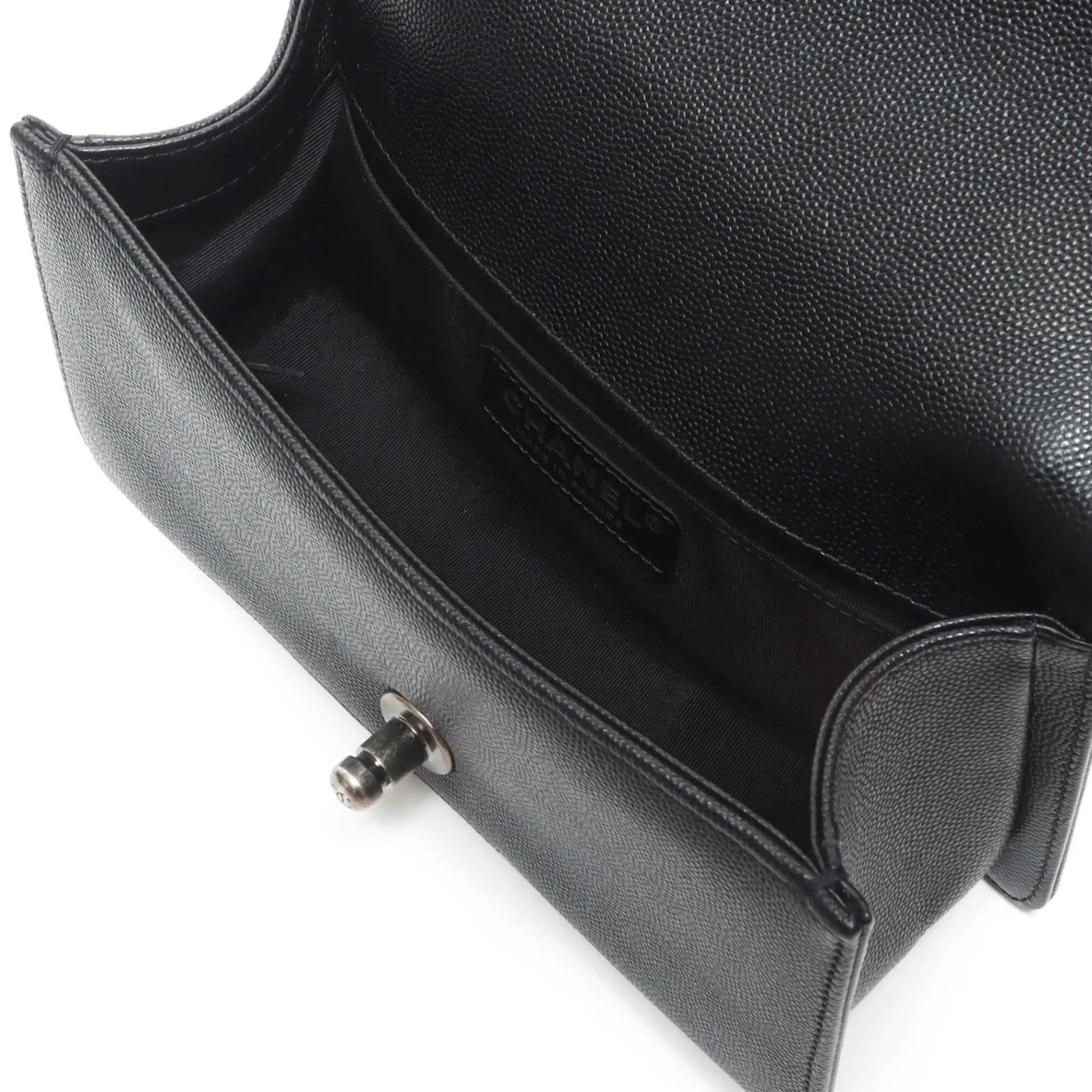 Chanel Small Boy Black Caviar Leather