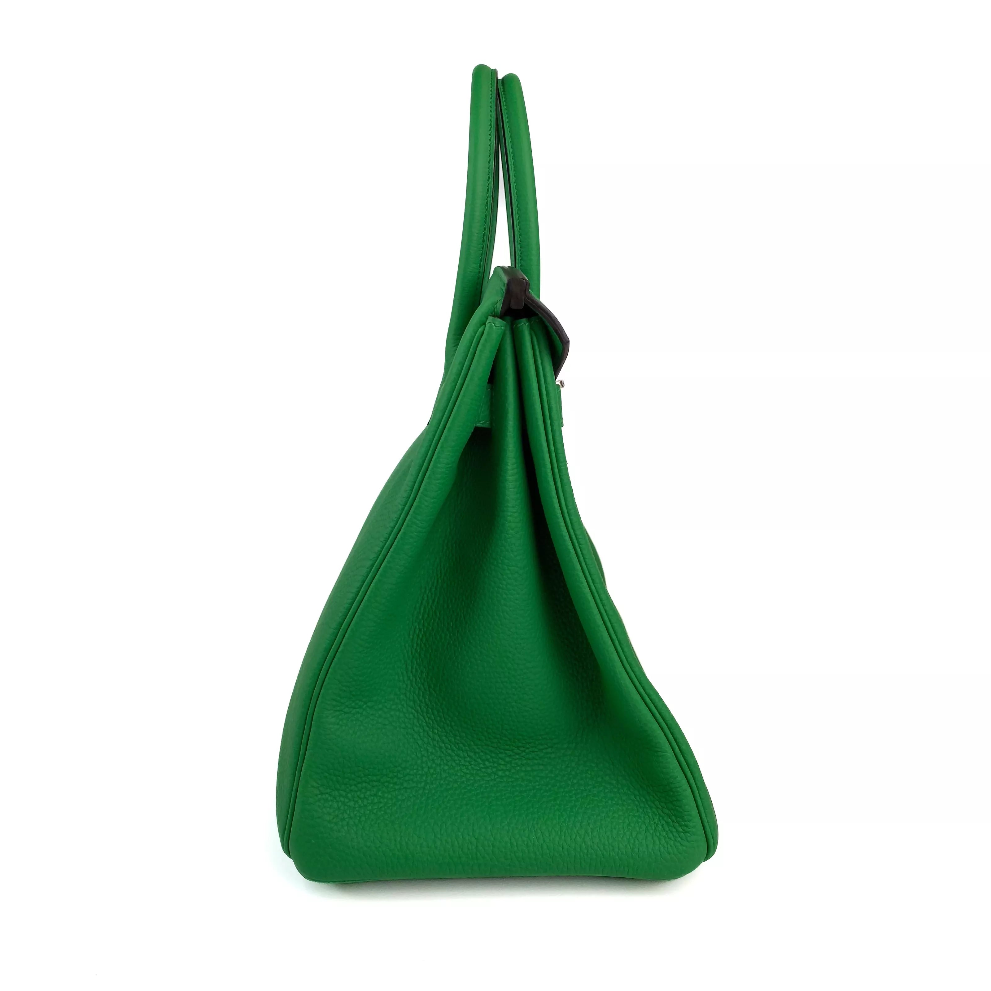 Hermes Birkin 35 in Bamboo Green Togo Leather GHW 4