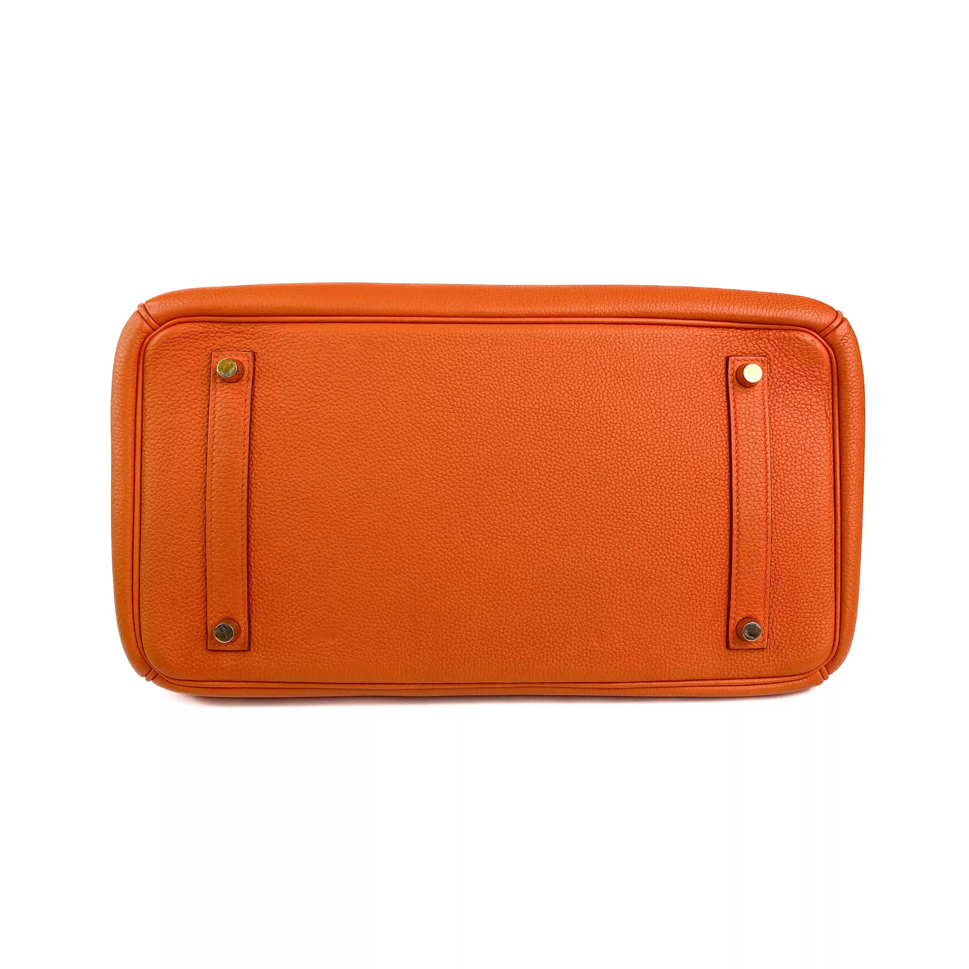 Hermes Birkin 35 in Orange Togo Leather Bottom