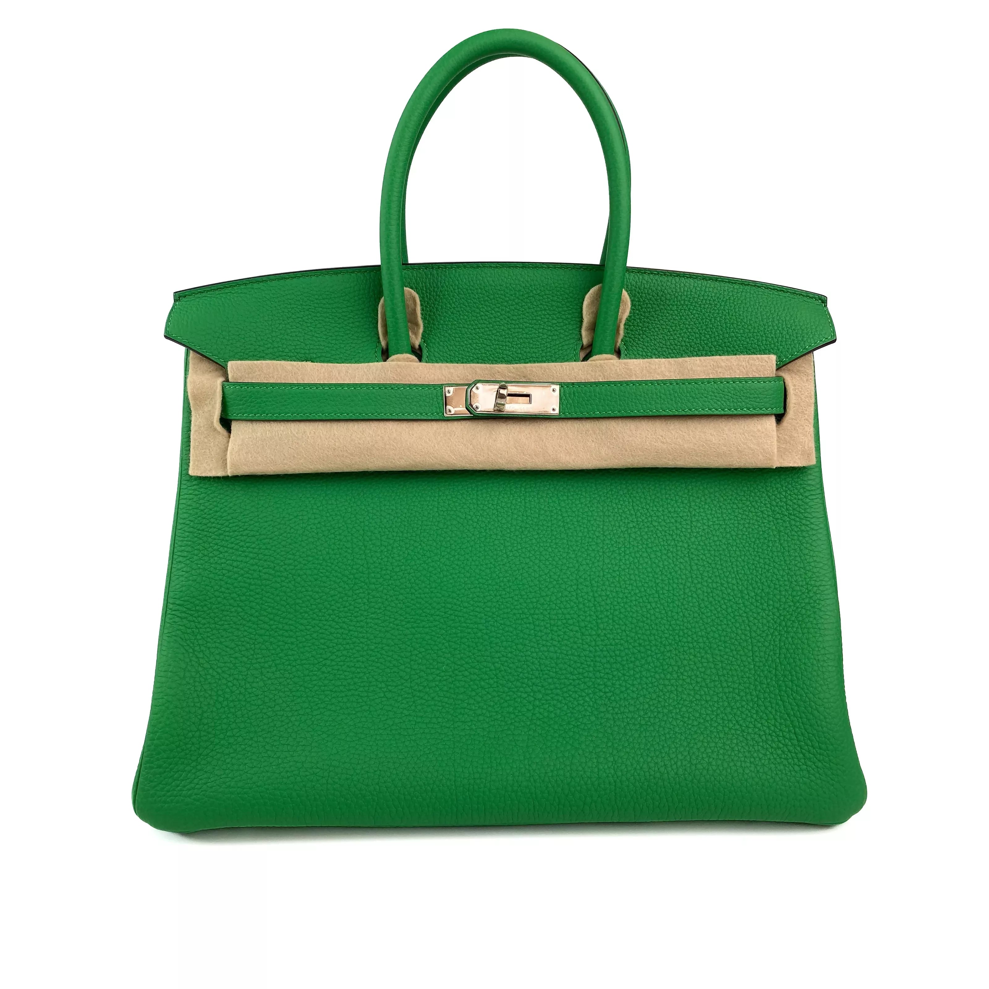 Hermes Birkin 35 in Bamboo Green Togo Leather GHW 9