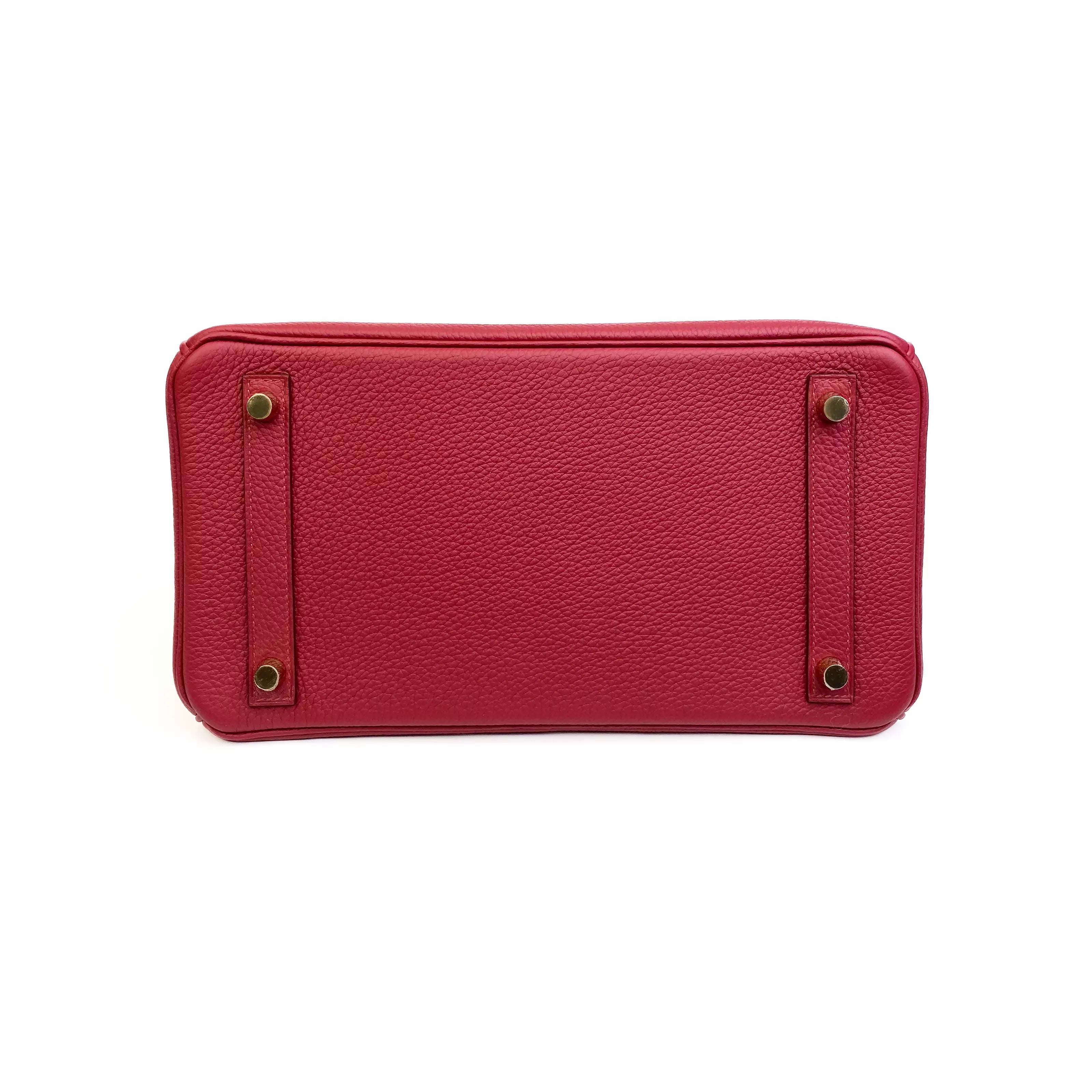 Hermès Birkin 30 Touch Rouge Sellier Matte Alligator and Rouge Grenat Togo Gold Hardware Bottom