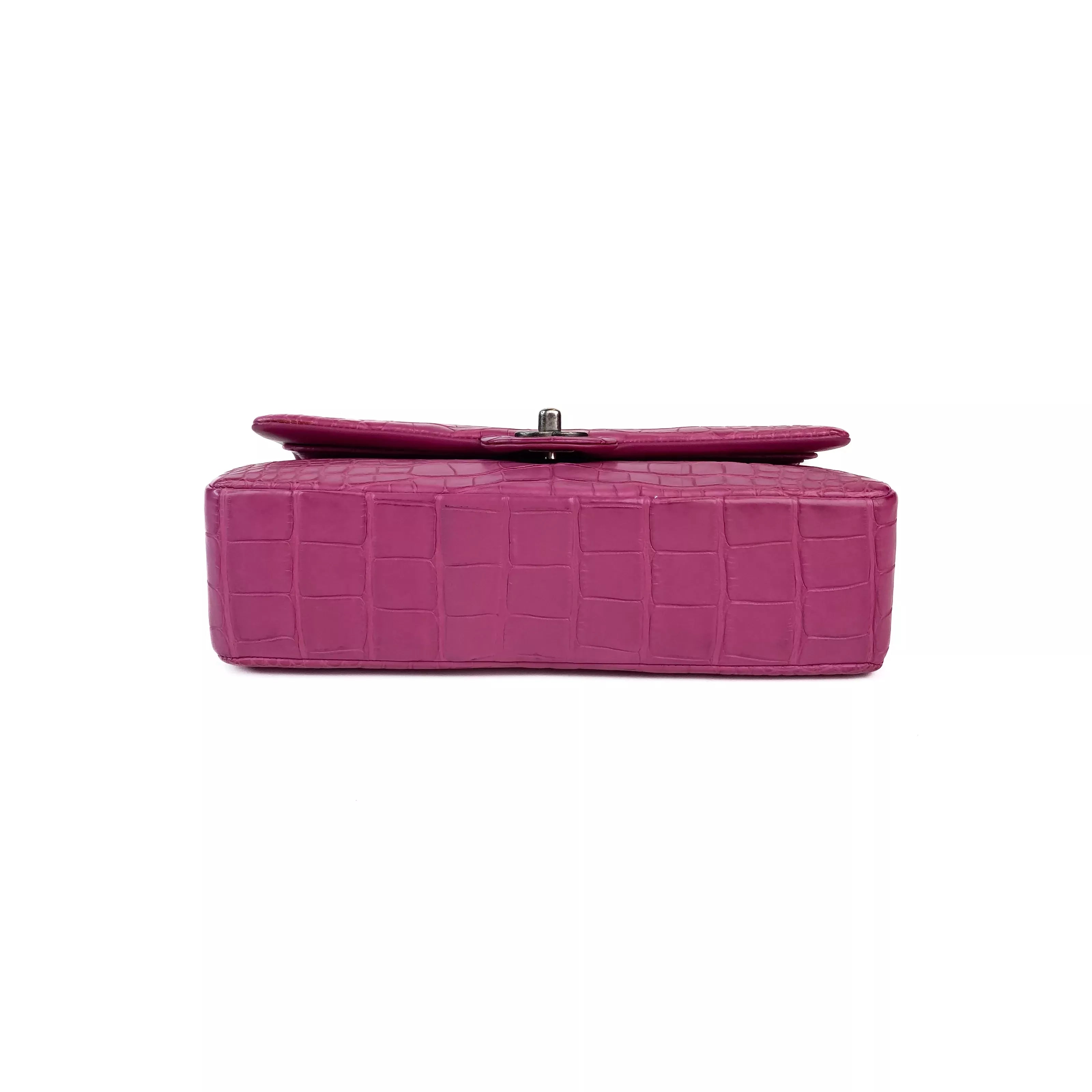 Chanel Timless Medium Double Flap in Pink Alligator SHW 5