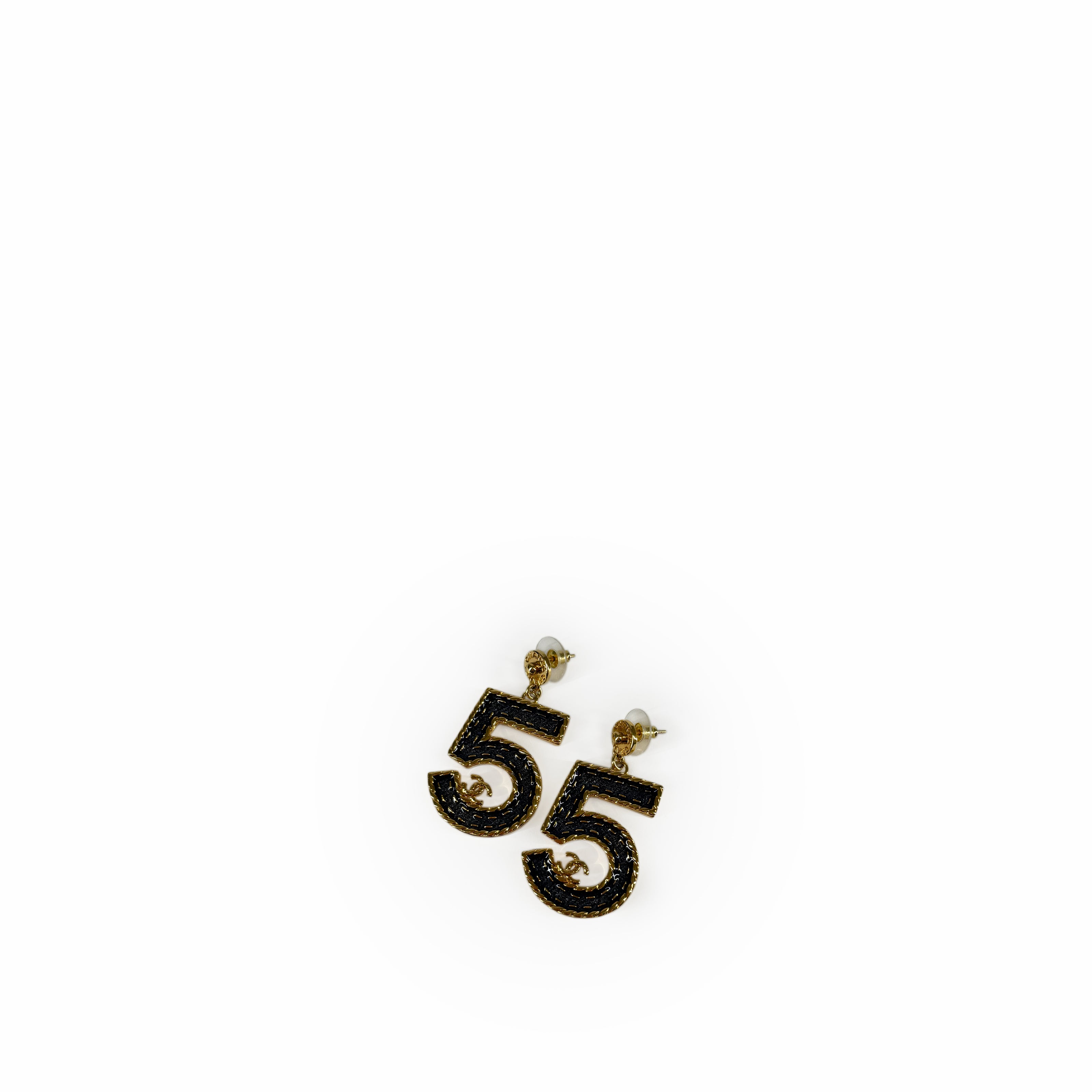 Chanel Gold Denim 5 Earrings