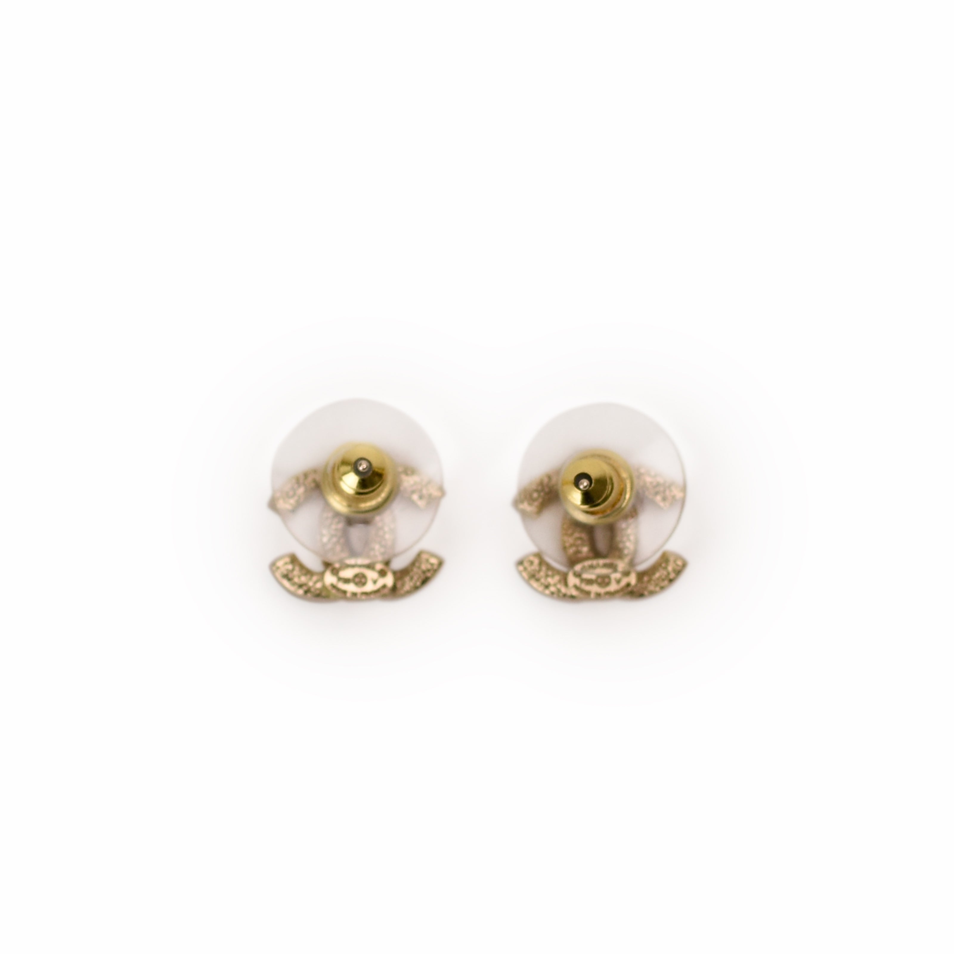 Chanel CC Mini Champagne Earrings