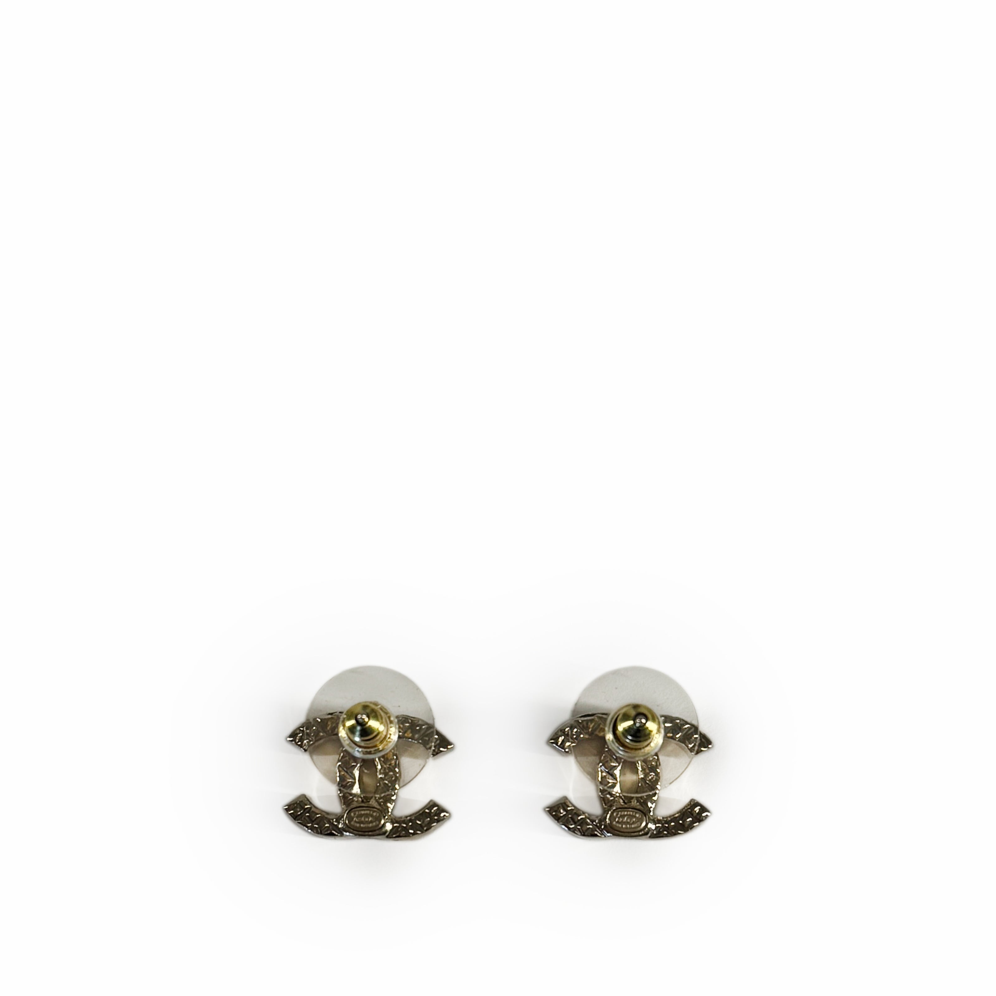 Chanel CC Small Crystal Champagne Earrings