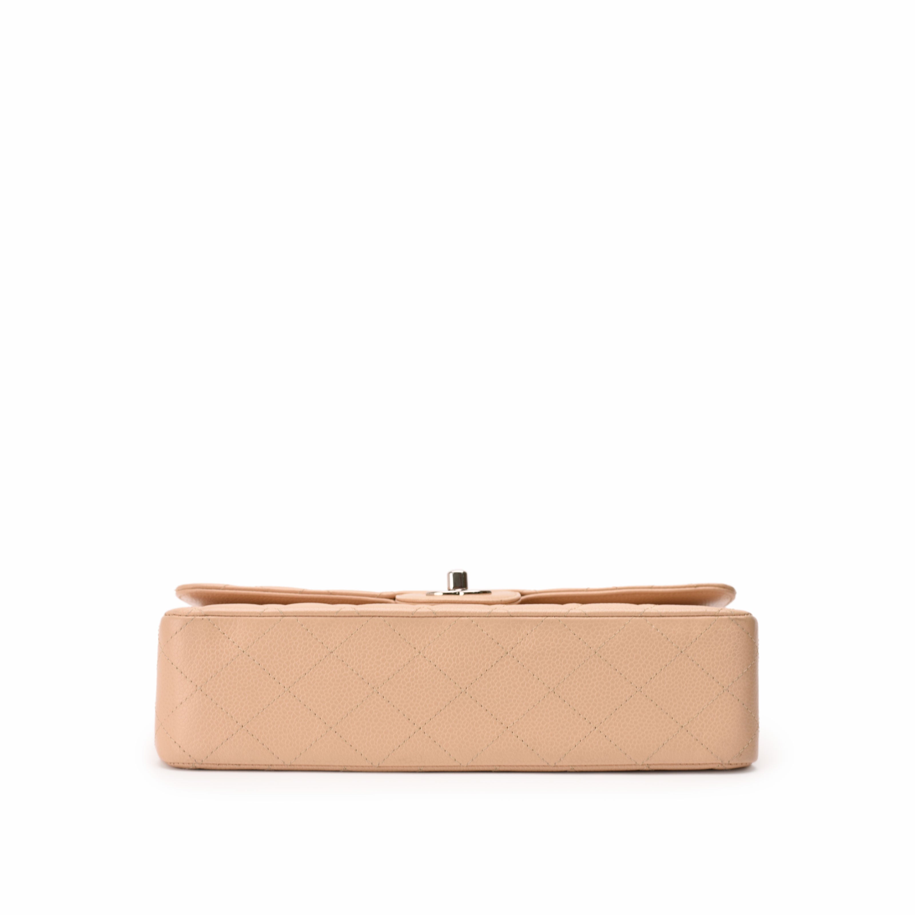 Chanel Timeless Medium Beige Caviar SHW